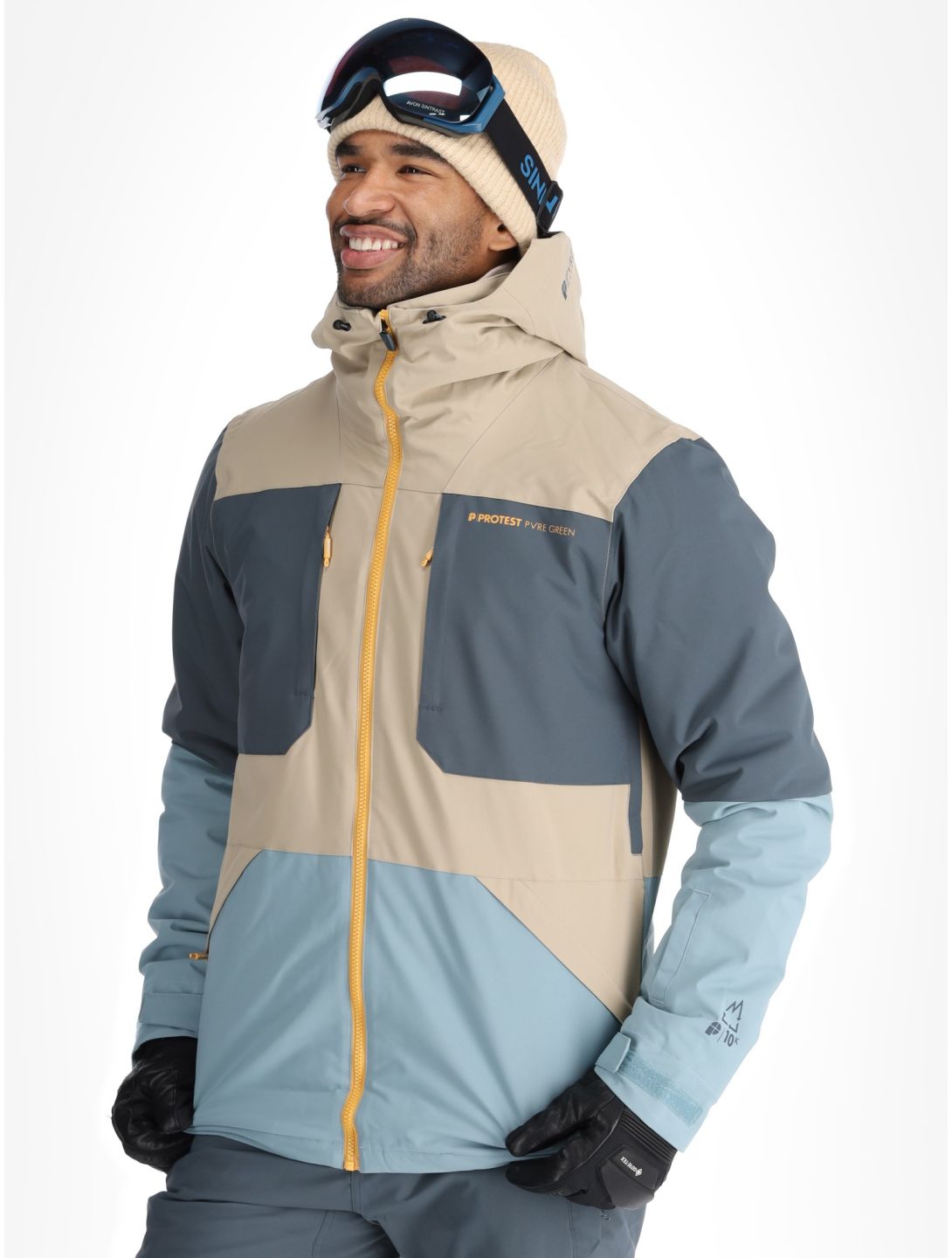 Protest, PRTENSTONE ski jacket men Steel Blue beige, blue 