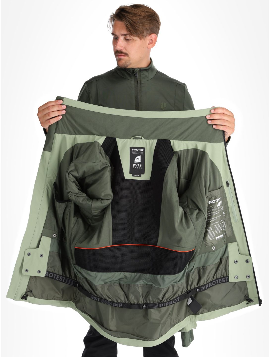 Protest, PRTFOUND ski jacket men Marl Green green 