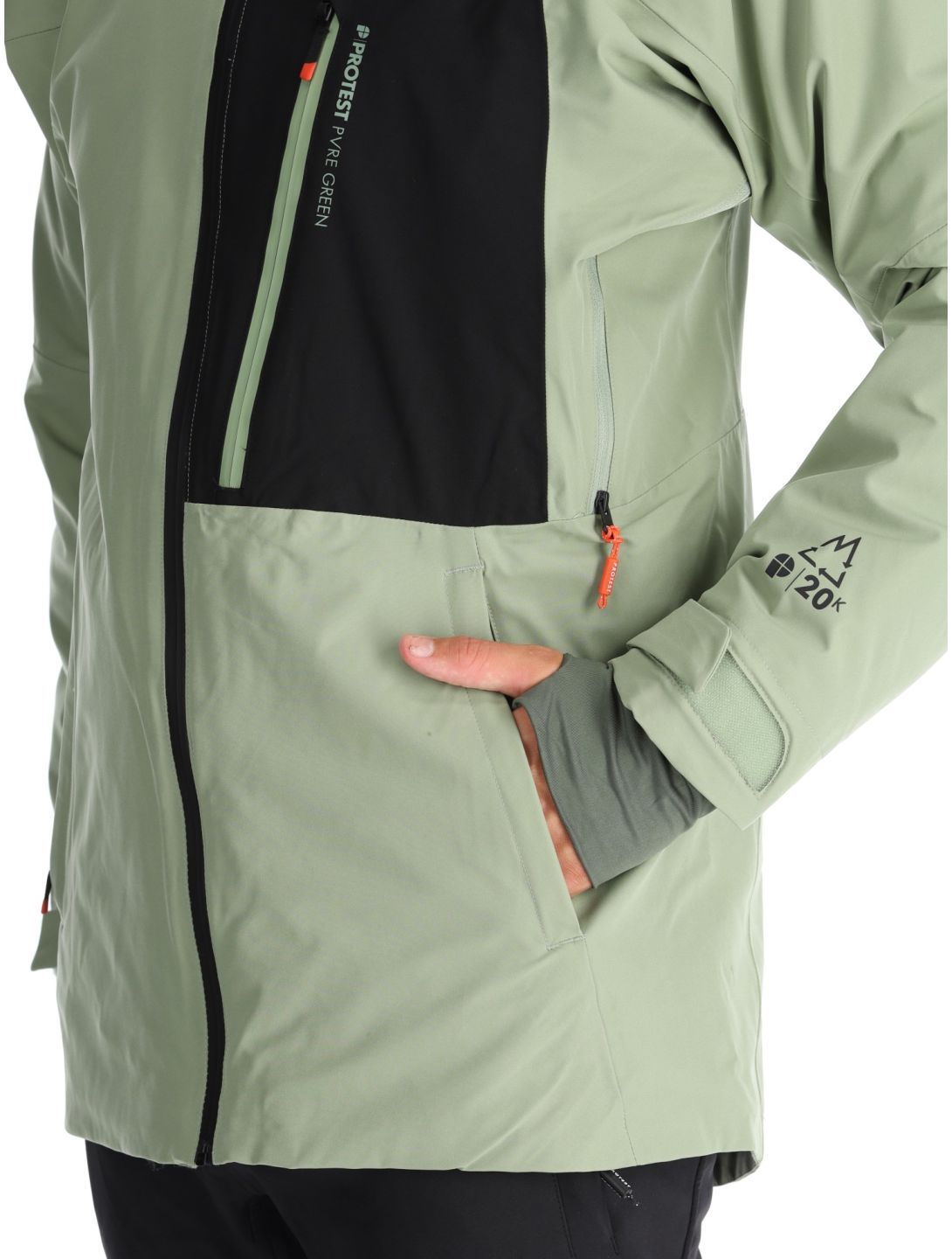 Protest, PRTFOUND ski jacket men Marl Green green 