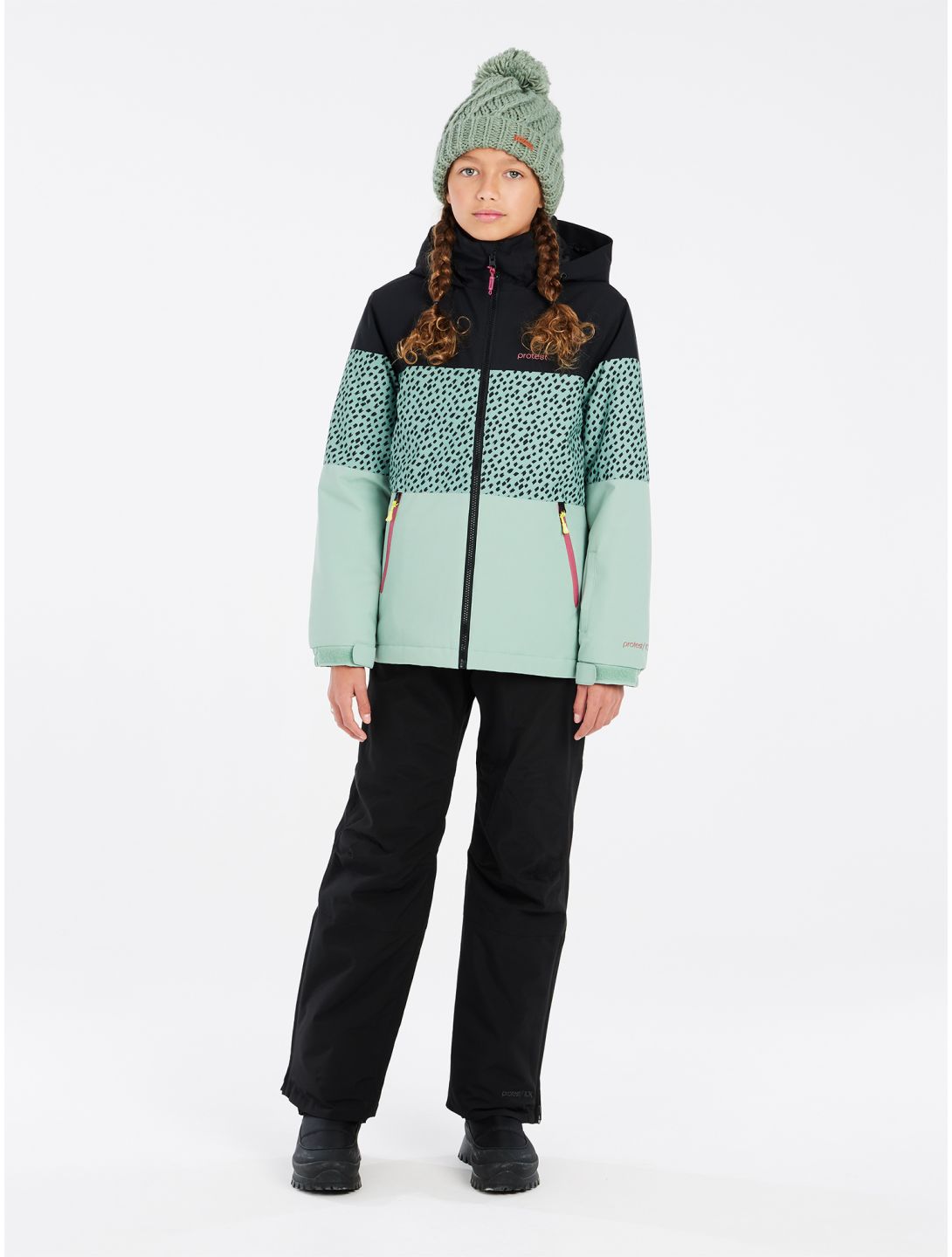 Protest, PRTFUGEE JR ski jacket kids Green Baygreen black, green 