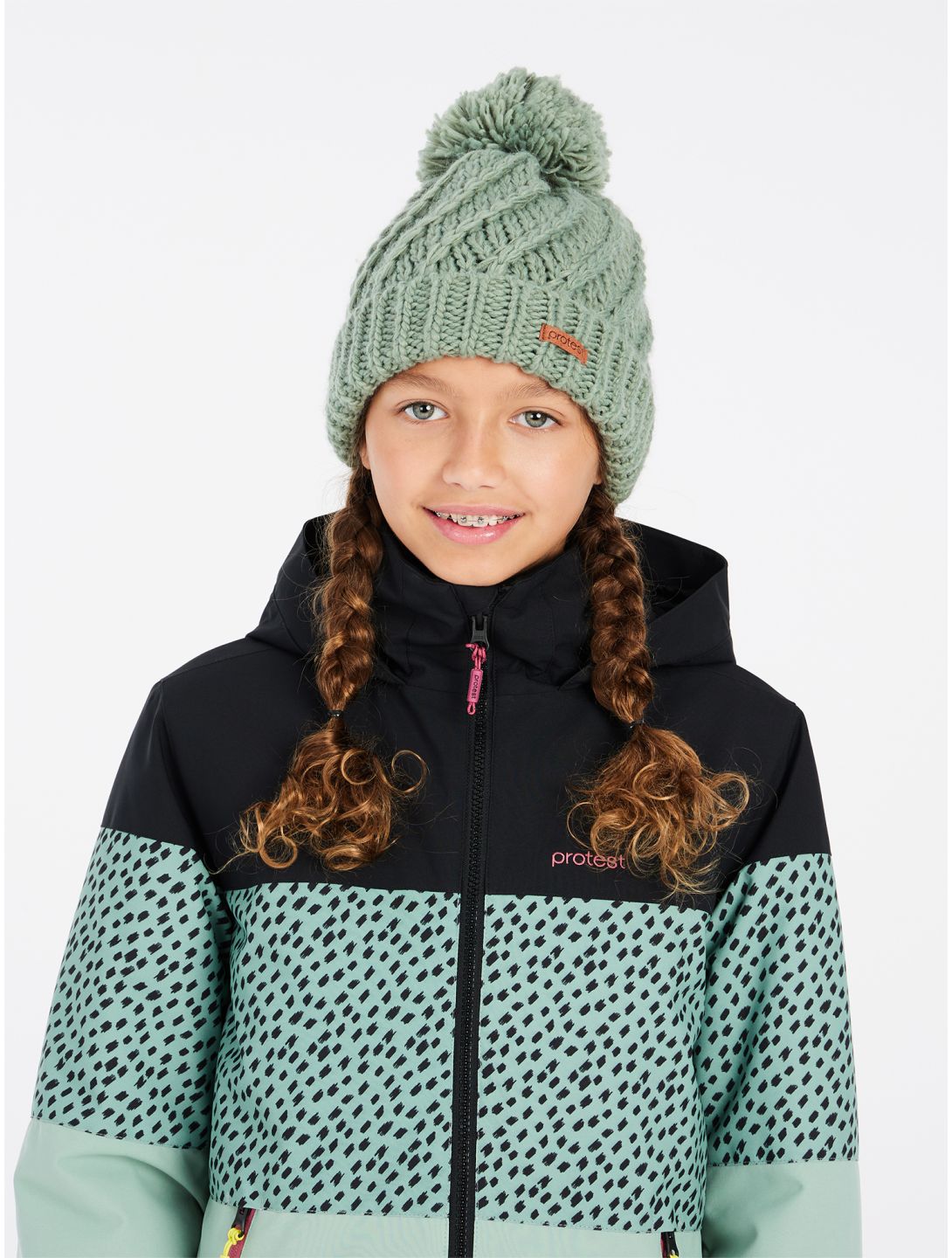 Protest, PRTFUGEE JR ski jacket kids Green Baygreen black, green 