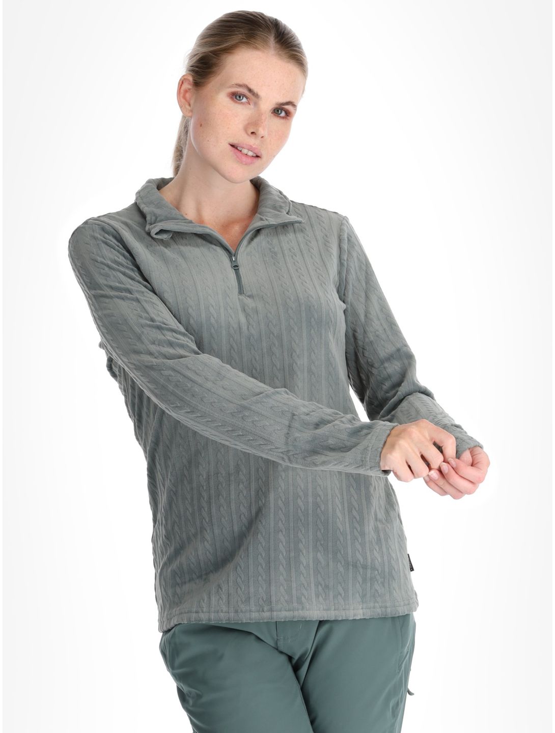 Protest, PRTGAIL 1/4 zip pullover women Evergreen green 