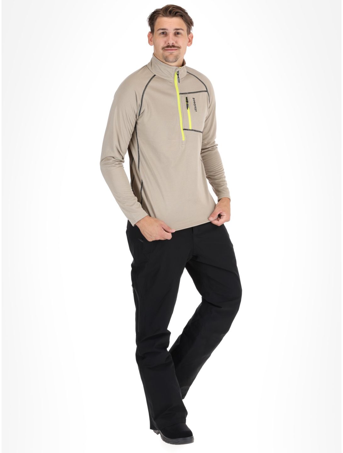 Protest, PRTKODY 1/4 zip pullover men Bamboo Beige beige 