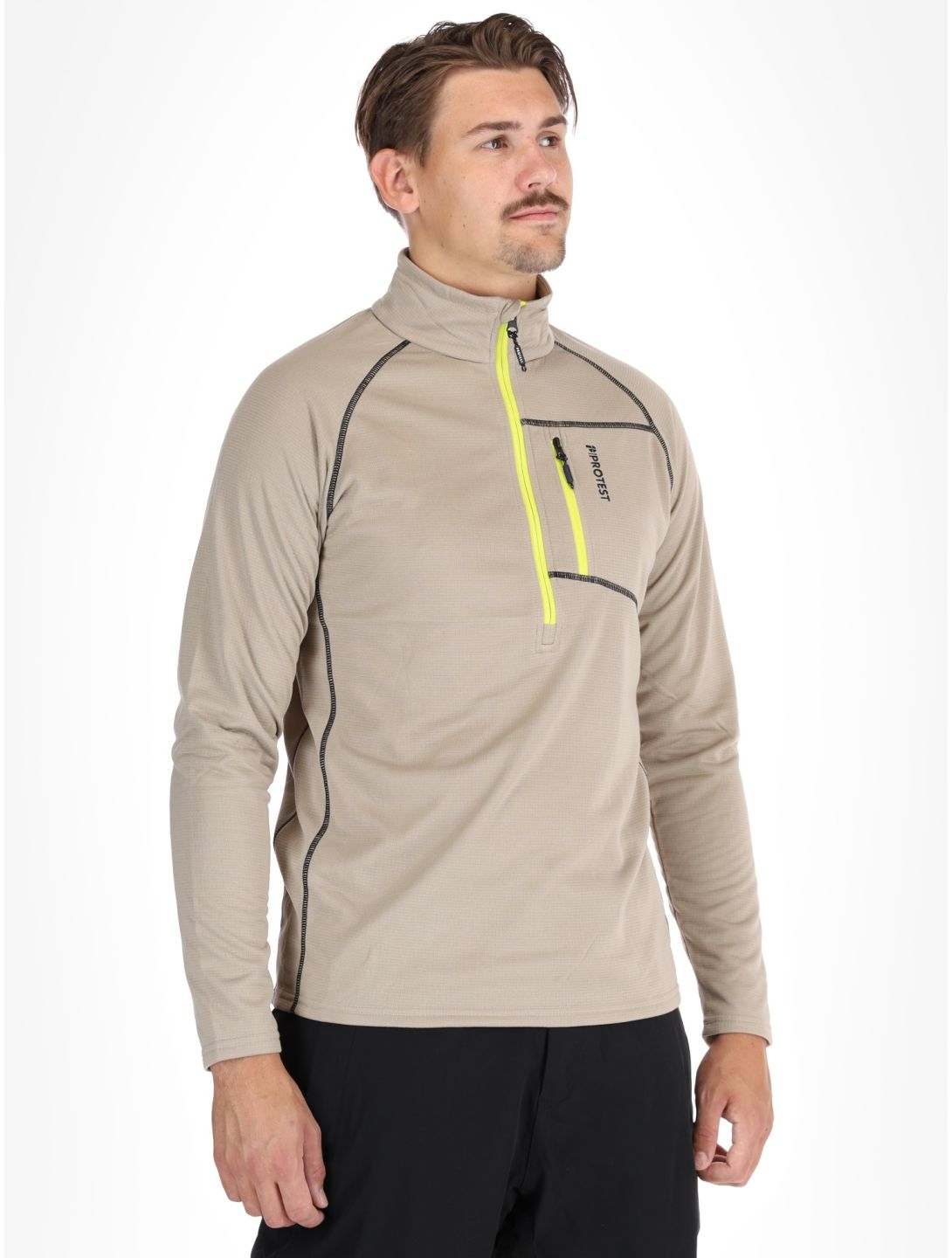 Protest, PRTKODY 1/4 zip pullover men Bamboo Beige beige 