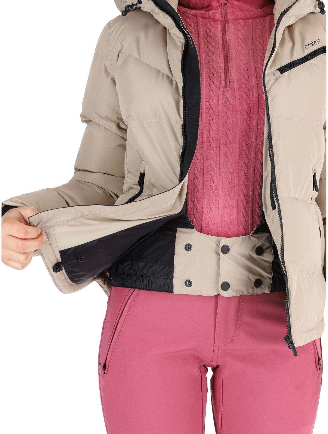 Protest, PRTLUCID ski jacket women Bamboo Beige beige 