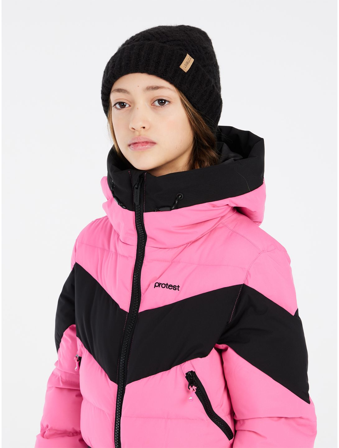 Protest, PRTMILOU JR ski jacket kids Foxy Pink black, pink 