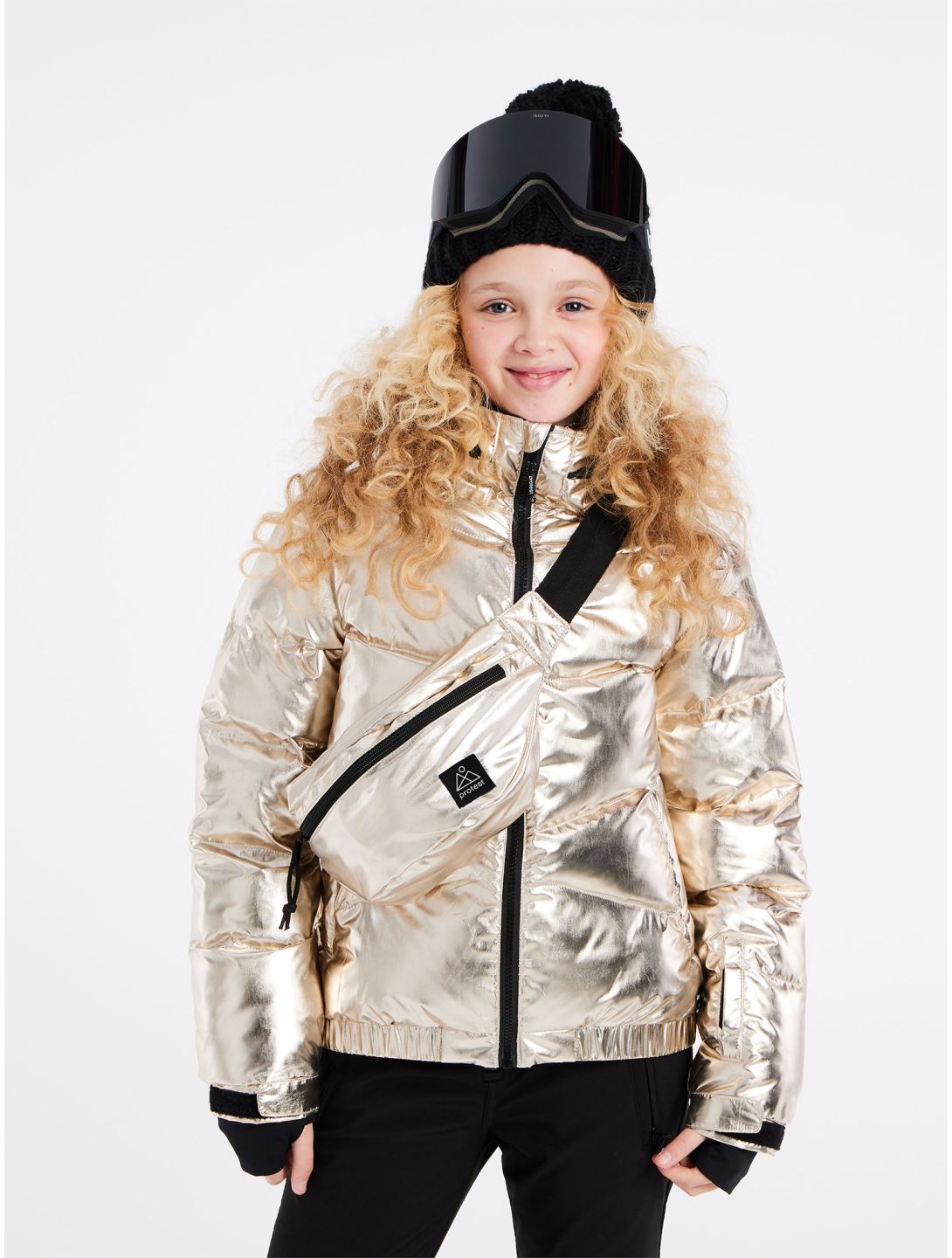 Protest, PRTNELLI JR 24 ski jacket kids Metal Goud 