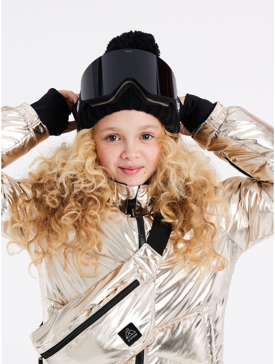 Protest, PRTNELLI JR 24 ski jacket kids Metal Goud 