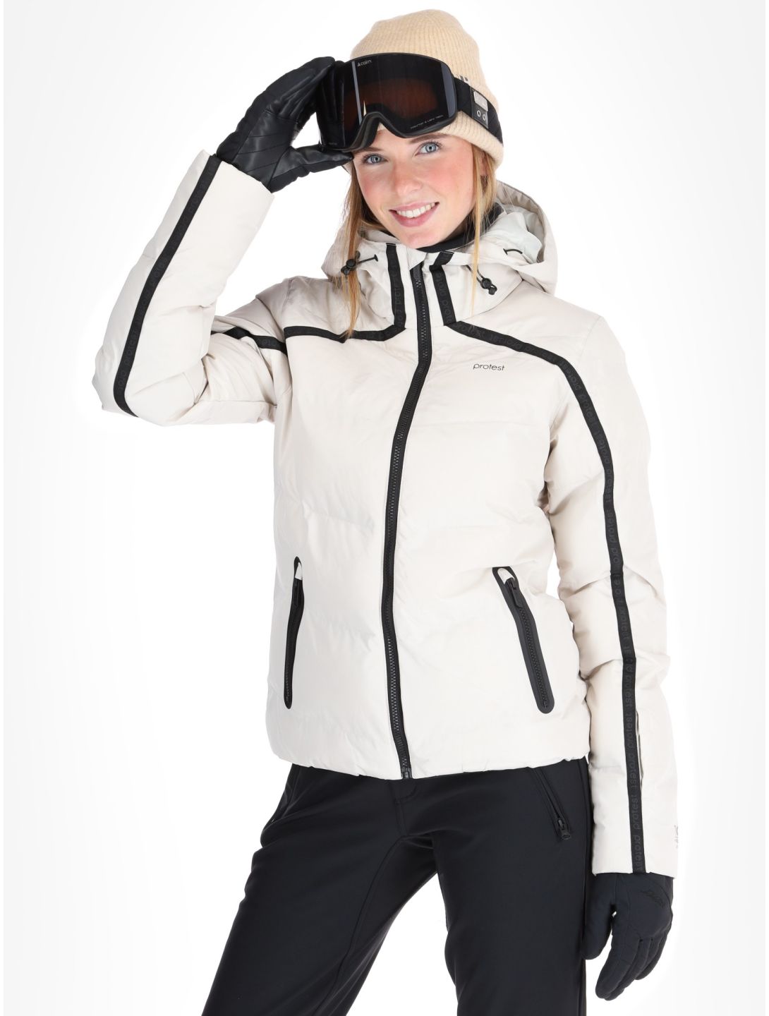 Protest, PRTONYX ski jacket women Kitoff White white 