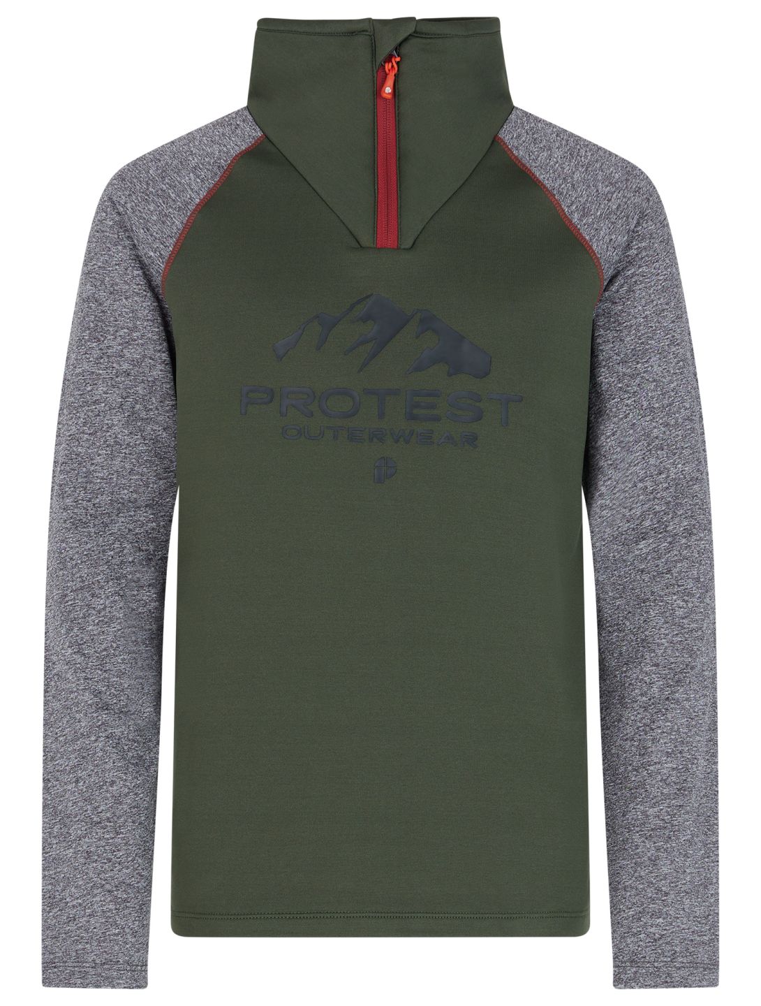 Protest, PRTRAF JR 1/4 zip pullover kids Thyme green, grey 