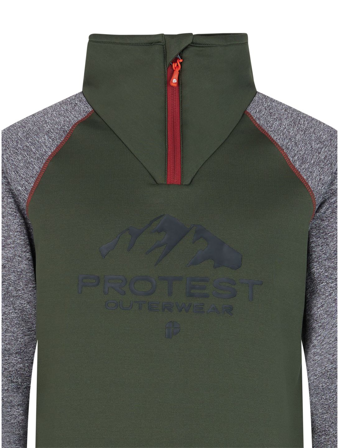 Protest, PRTRAF JR 1/4 zip pullover kids Thyme green, grey 