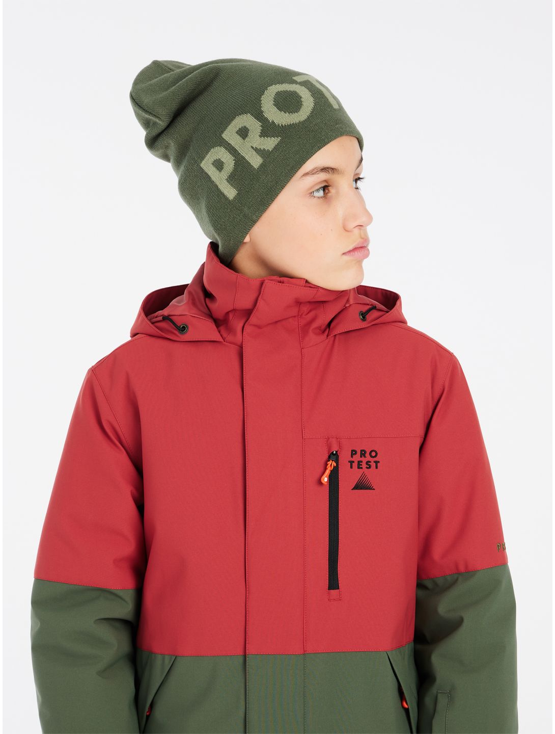 Protest, PRTSAVER JR ski jacket kids Barn Red green, red 