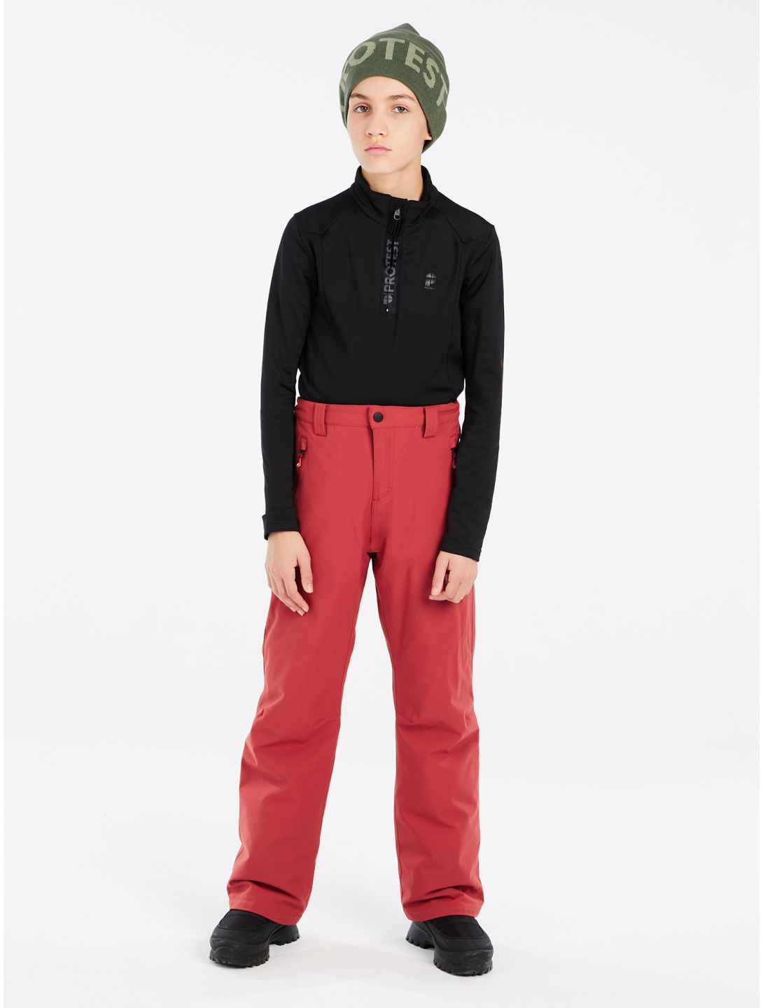 Protest, PRTSTERIO JR ski pants kids Barn Red red 