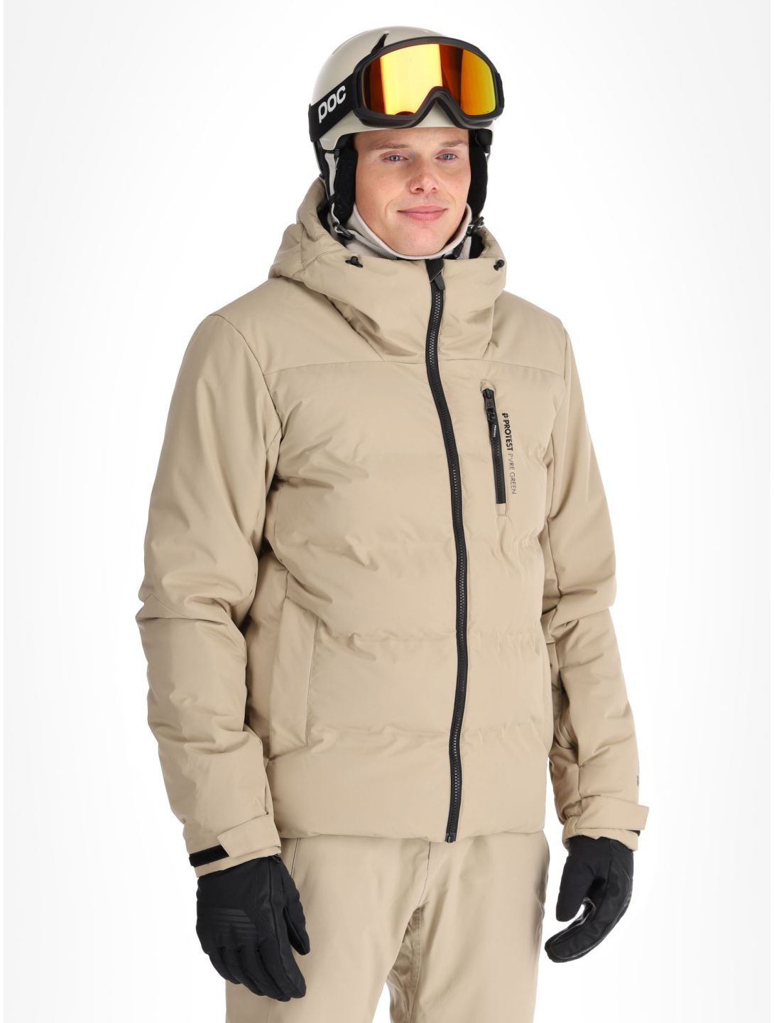 Protest, PRTSUPERIOR24 ski jacket men Bamboo Beige beige 