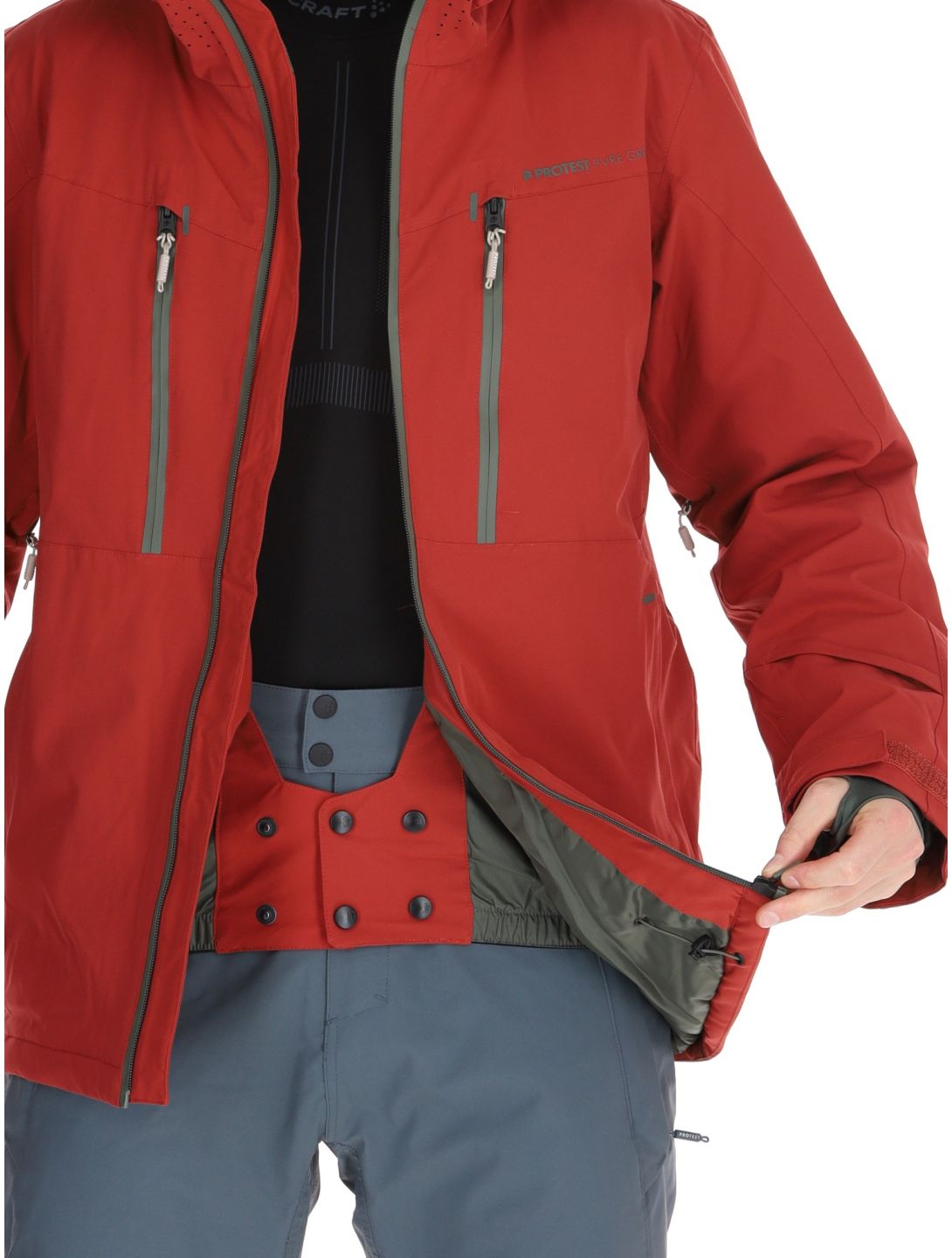 Protest, PRTTIMOTHY ski jacket men Barn Red red 