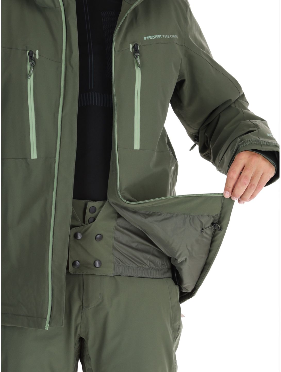 Protest, PRTTIMOTHY ski jacket men Thyme green 