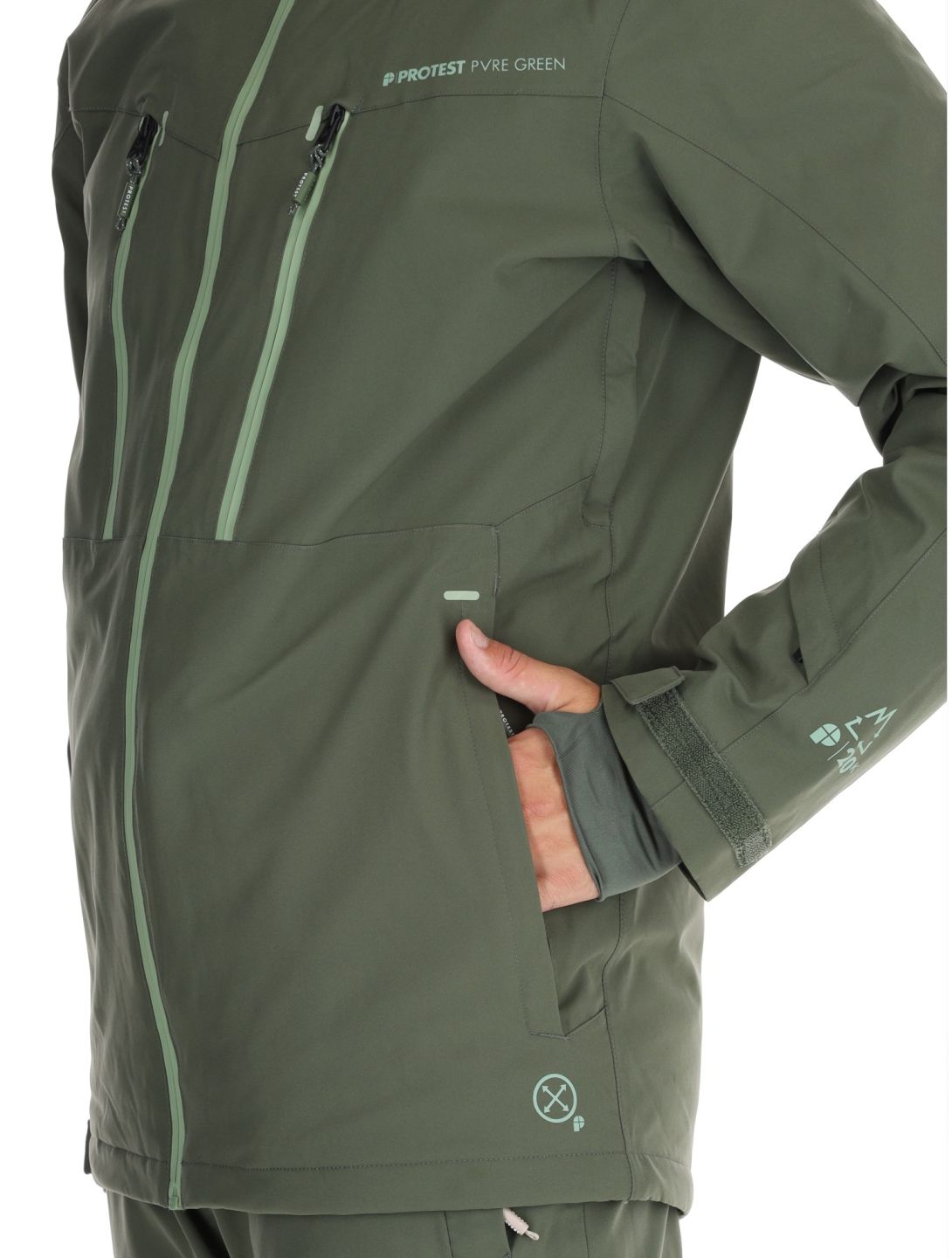 Protest, PRTTIMOTHY ski jacket men Thyme green 