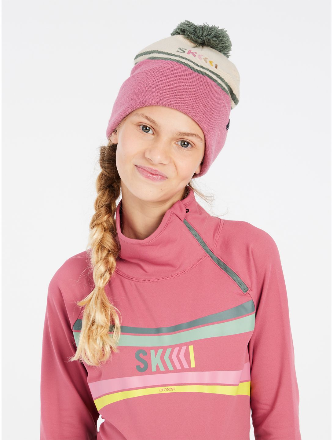 Protest, PRTTUTTI JR 1/4 zip pullover kids Rose Dust pink 