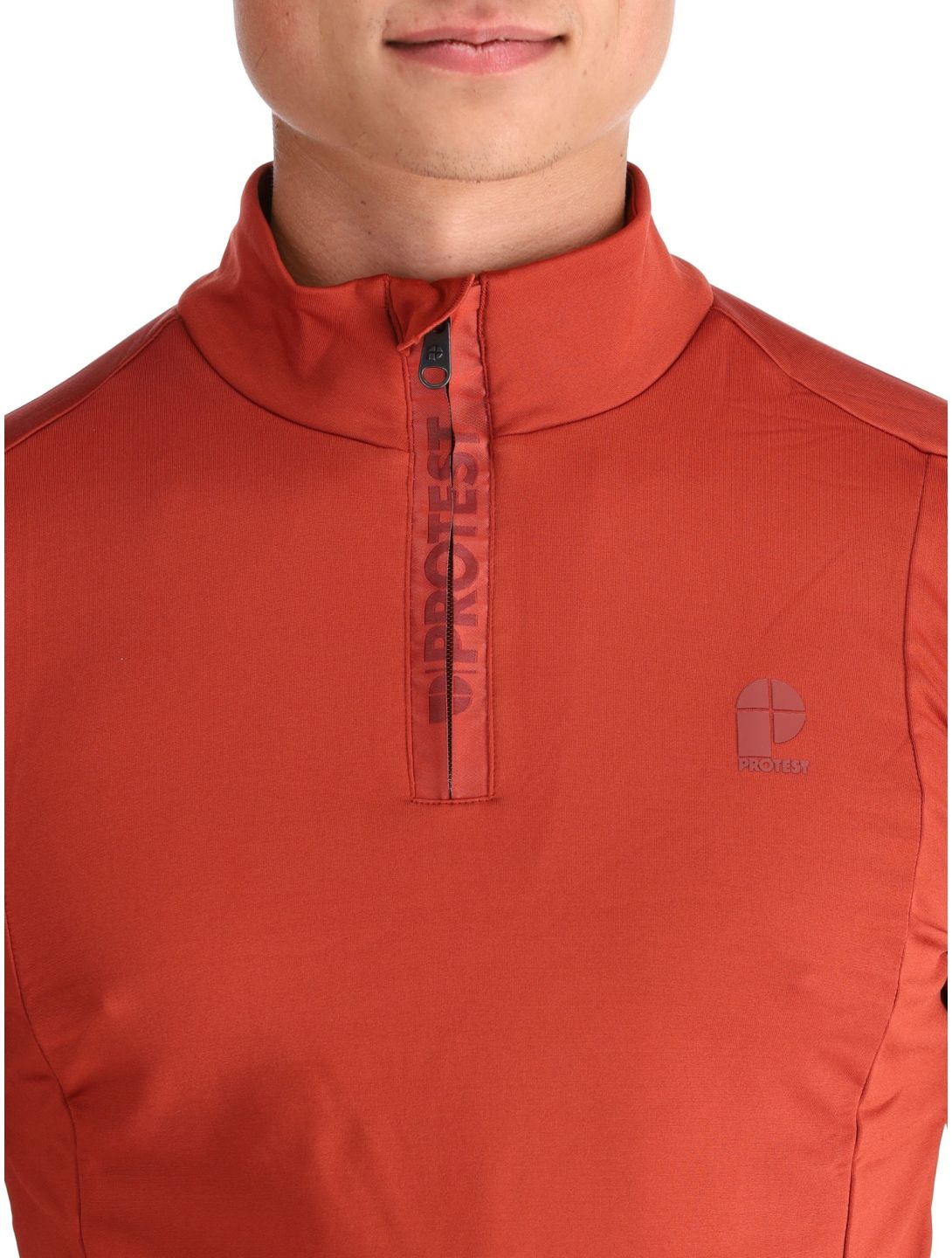 Protest, REWILL 1/4 zip top pullover men Barn Red red 