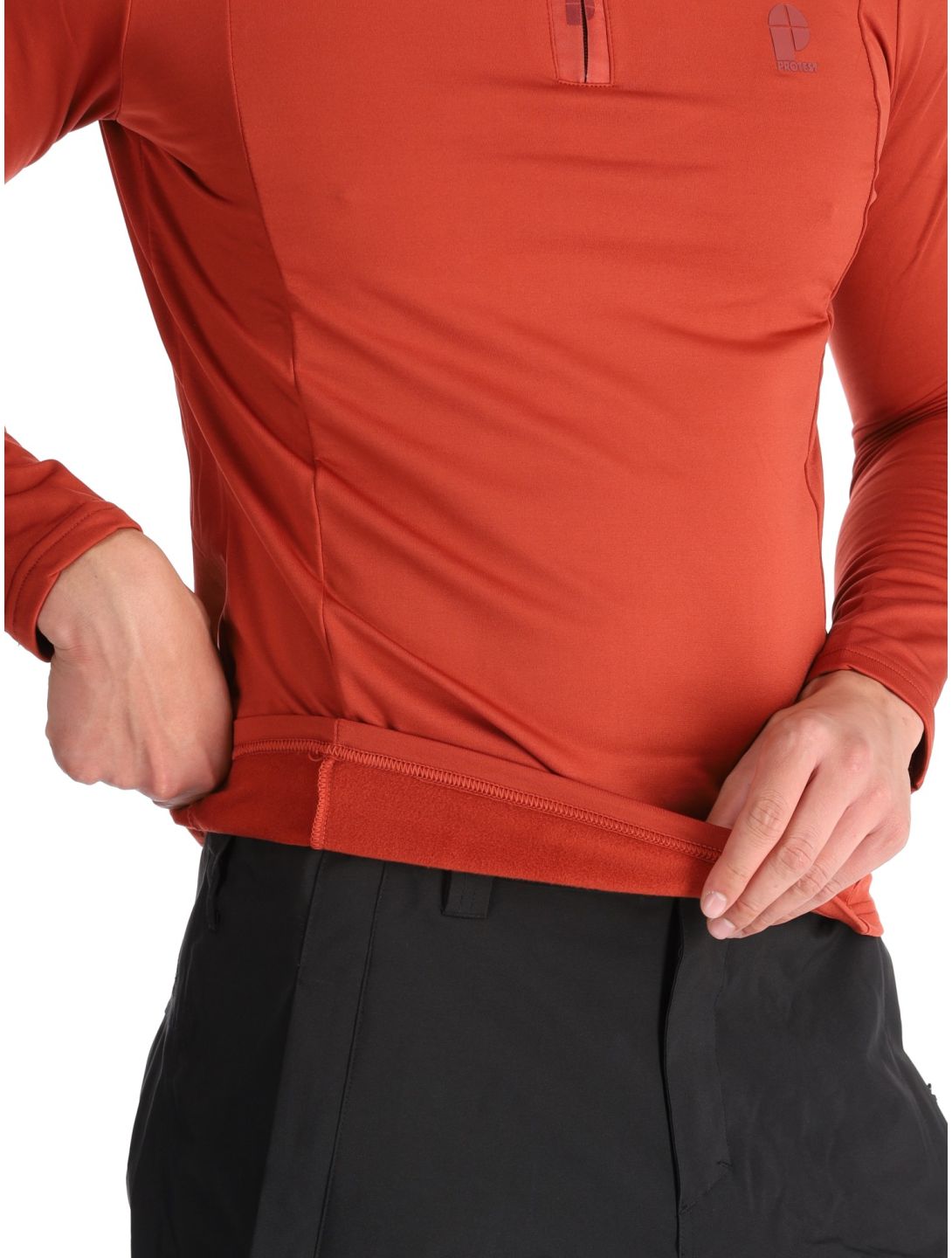 Protest, REWILL 1/4 zip top pullover men Barn Red red 