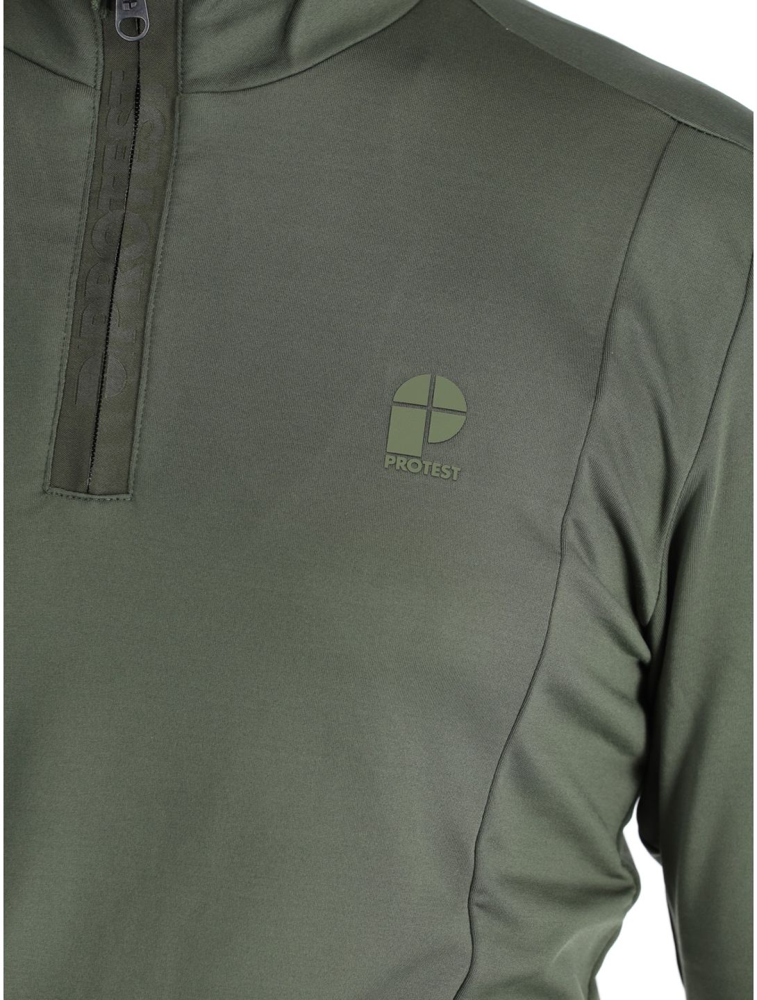 Protest, REWILL 1/4 zip top pullover men Thyme green 