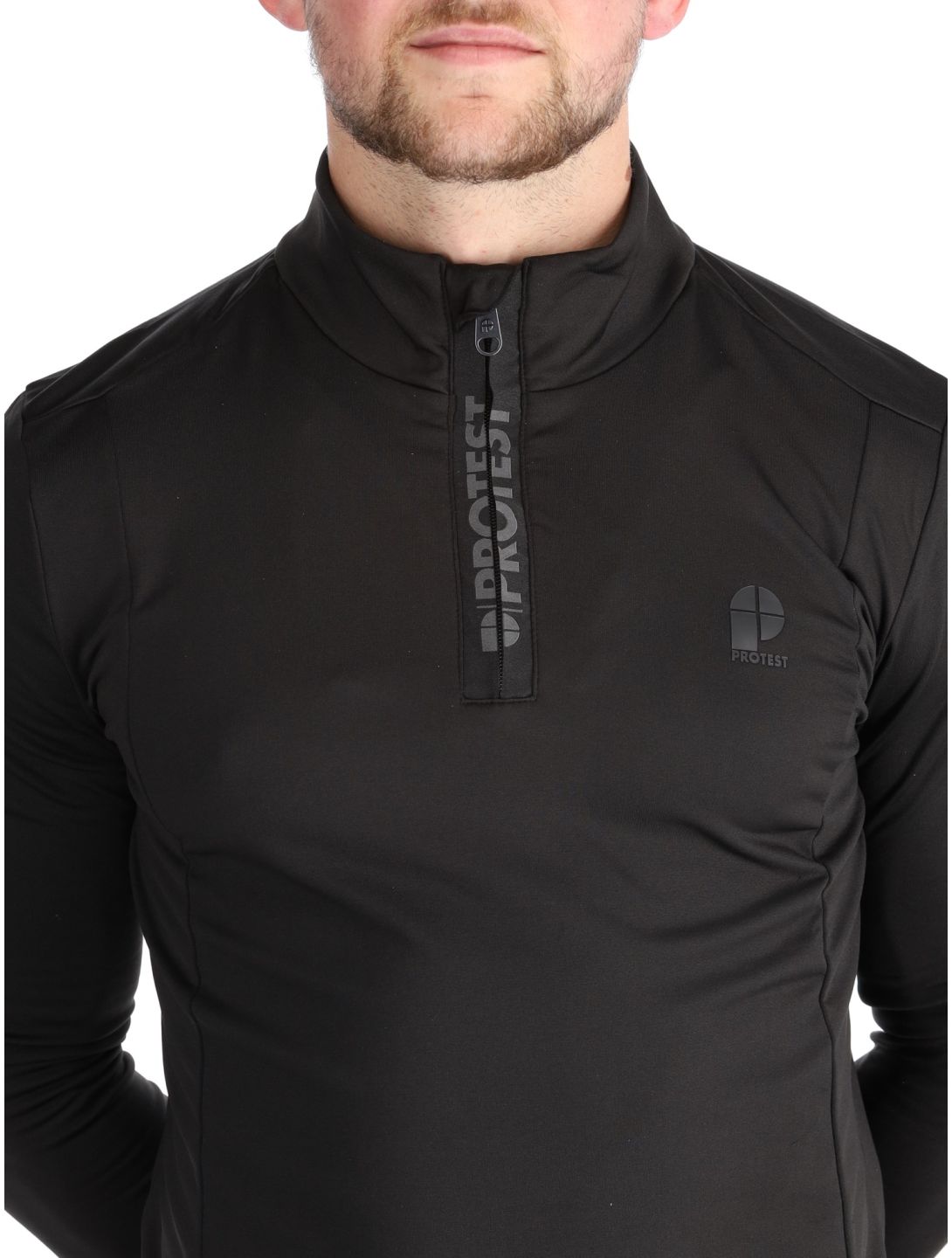 Protest, REWILL 1/4 zip top pullover men True Black black 