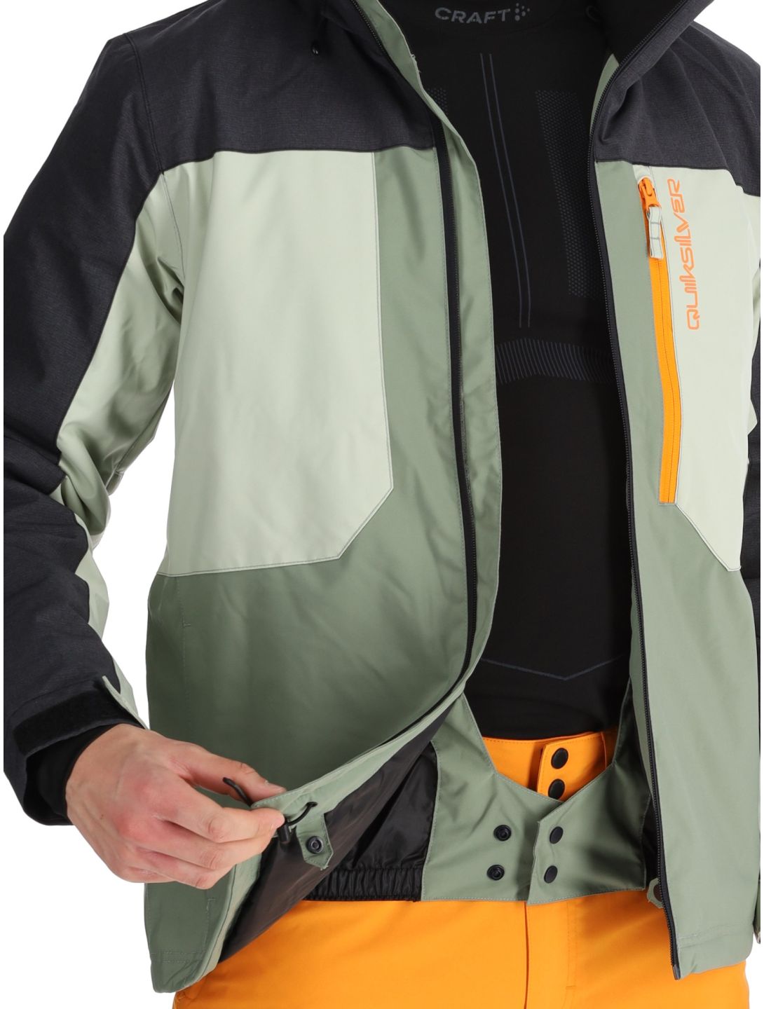 Quiksilver, Dawson ski jacket men Sea Spray black, green 