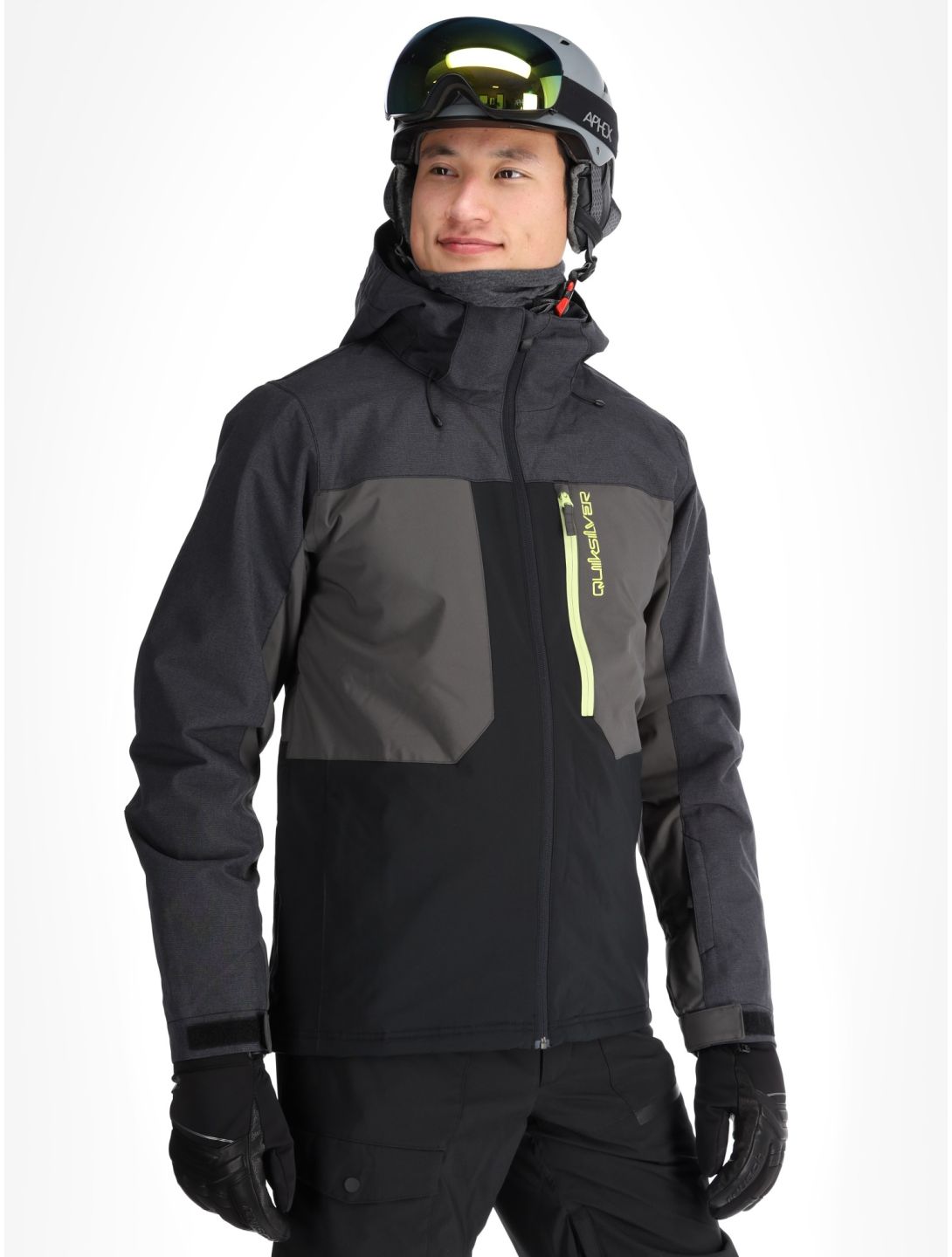 Quiksilver, Dawson ski jacket men True Black black, grey 