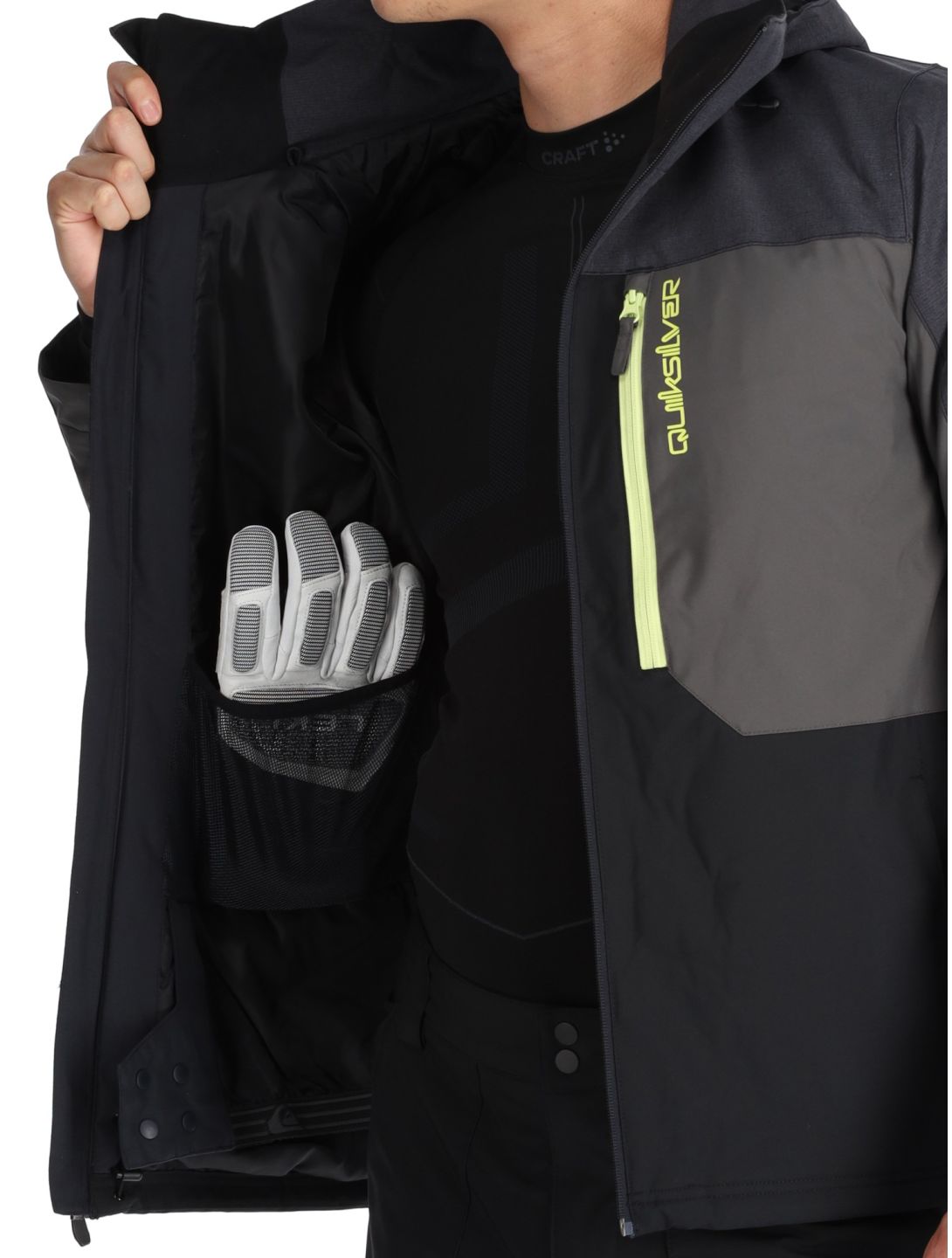 Quiksilver, Dawson ski jacket men True Black black, grey 