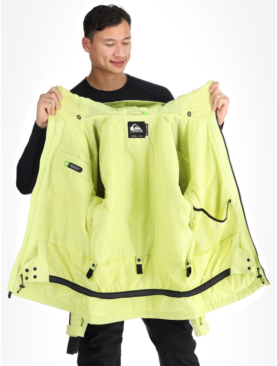 Quiksilver, Mission Block ski jacket men Celery Green black, green 