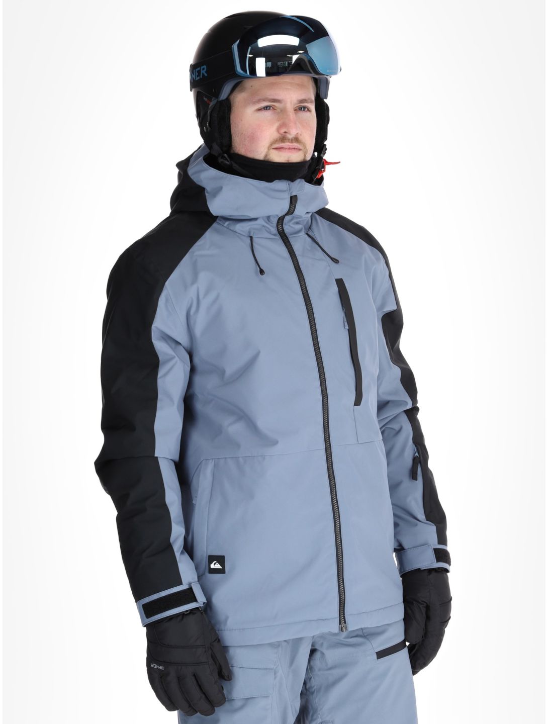 Quiksilver, Mission Block ski jacket men Flint Stone black, grey 