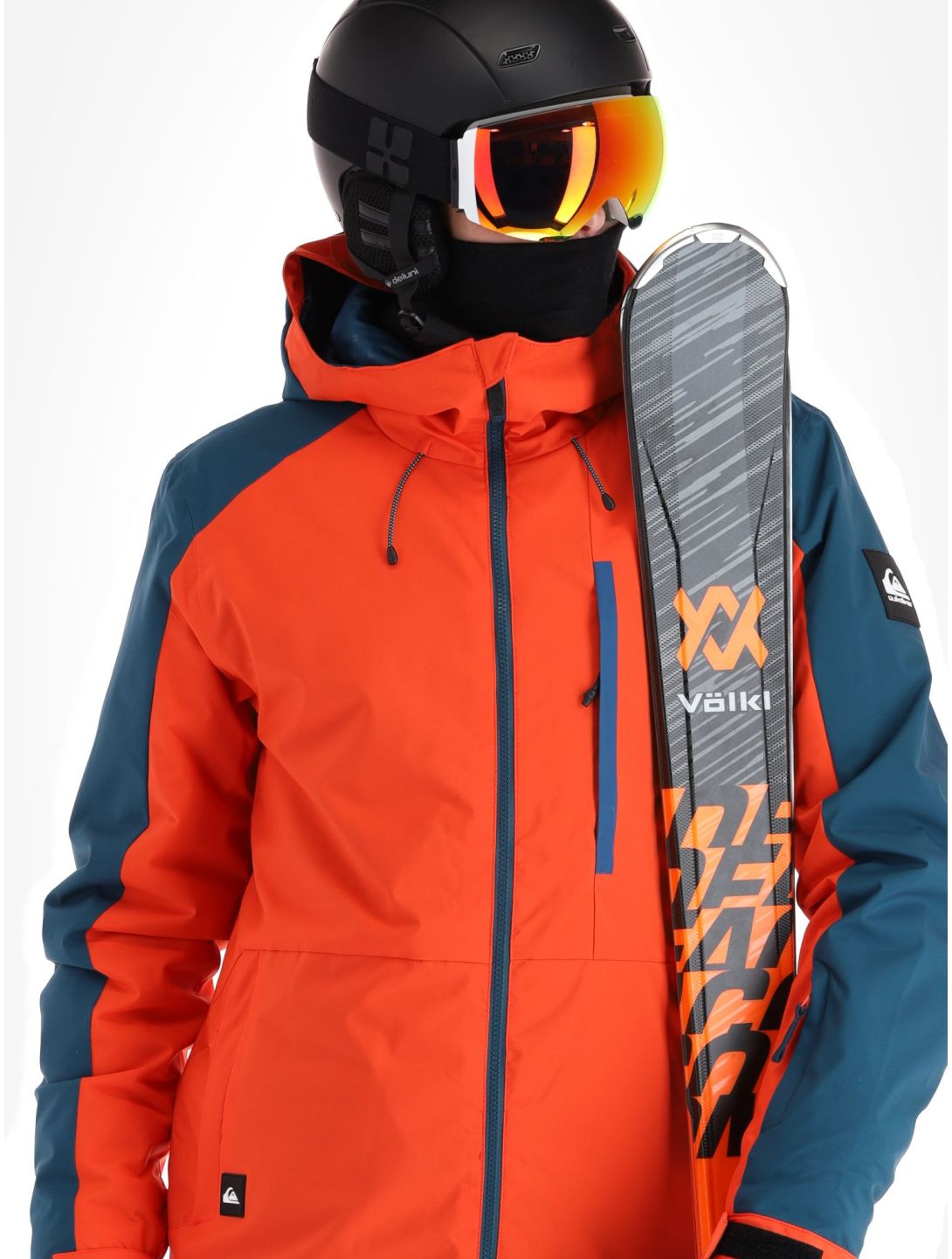 Quiksilver, Mission Block ski jacket men Grenadine black, red 