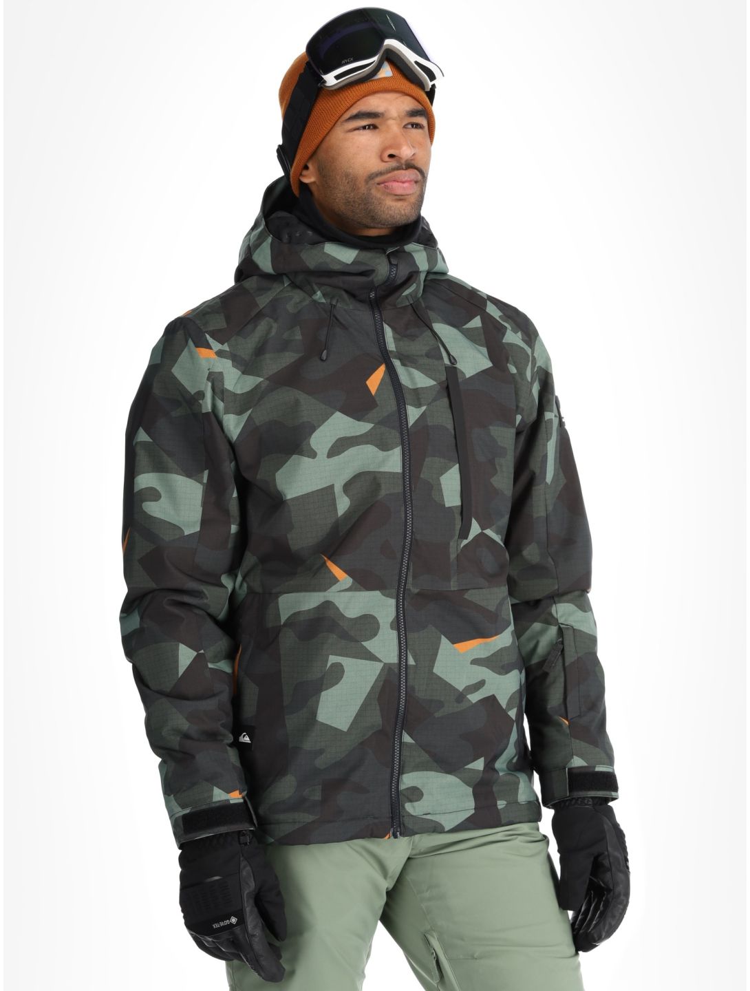 Quiksilver, Mission Printed ski jacket men Puzzle Camo Sea Spray green, grey 