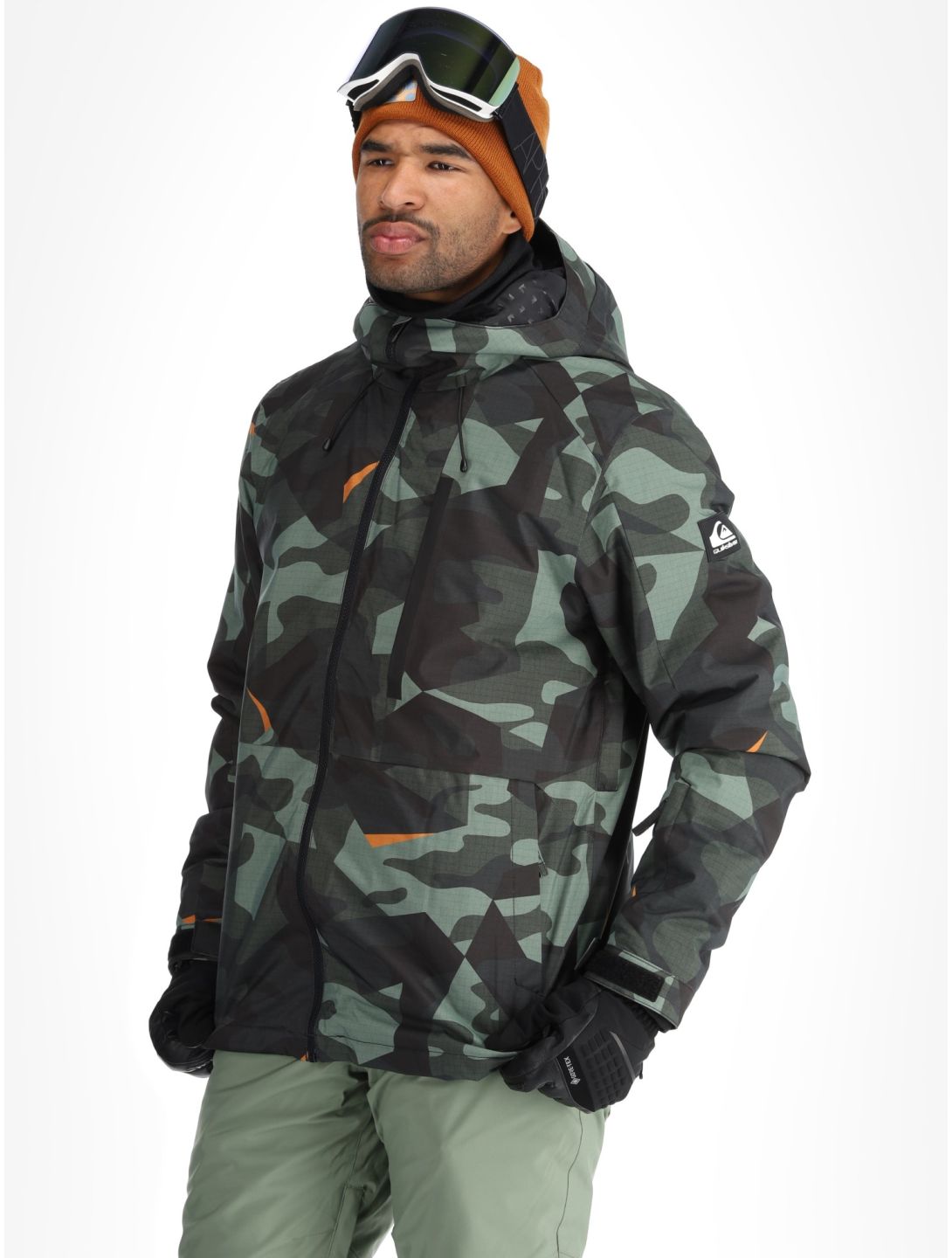 Quiksilver, Mission Printed ski jacket men Puzzle Camo Sea Spray green, grey 