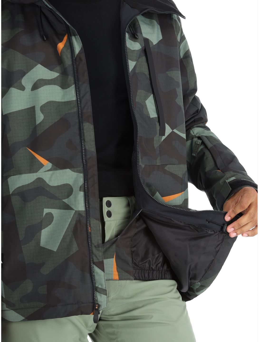 Quiksilver, Mission Printed ski jacket men Puzzle Camo Sea Spray green, grey 