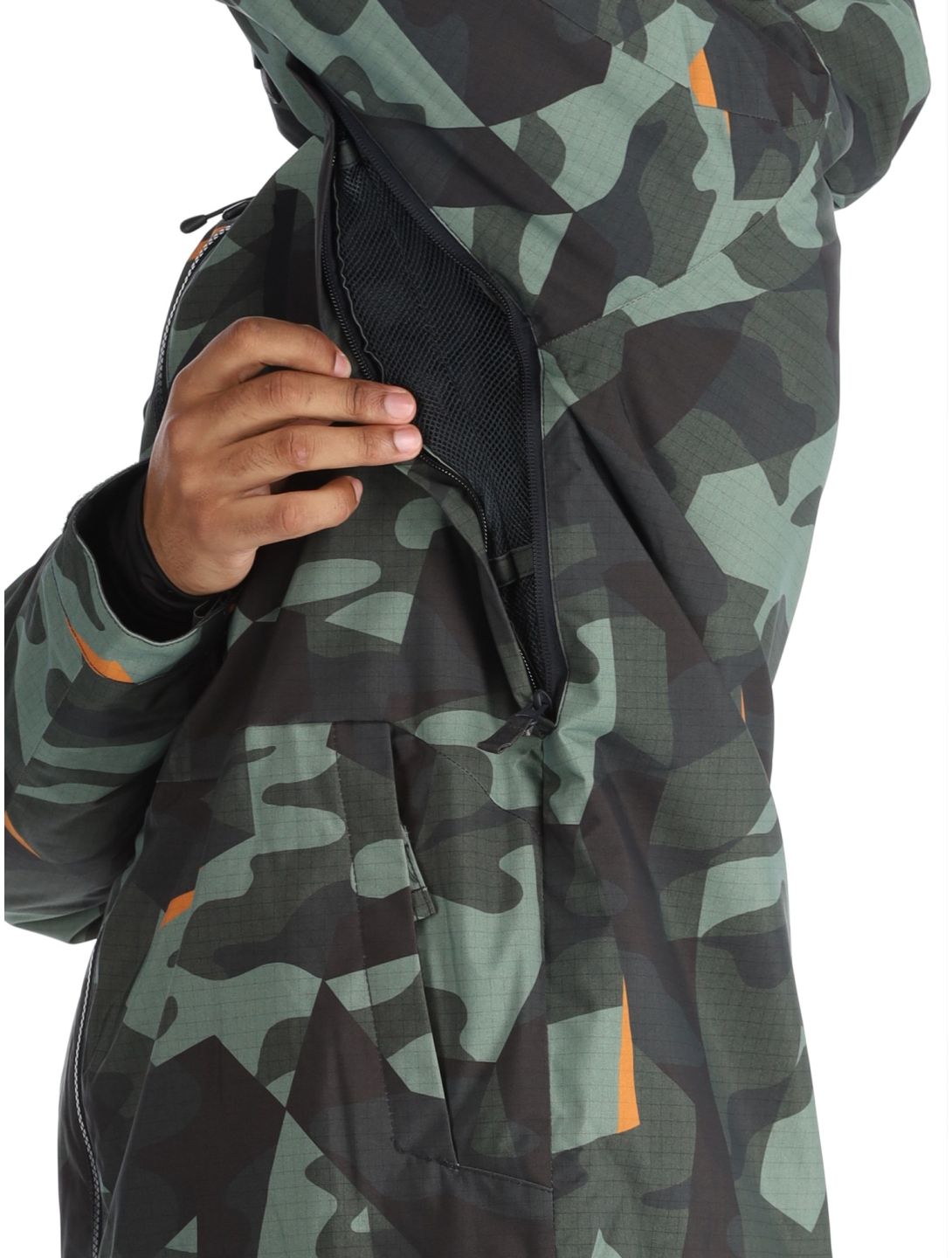 Quiksilver, Mission Printed ski jacket men Puzzle Camo Sea Spray green, grey 