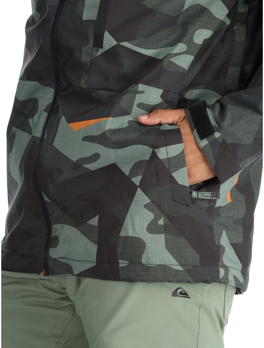 Quiksilver, Mission Printed ski jacket men Puzzle Camo Sea Spray green, grey 