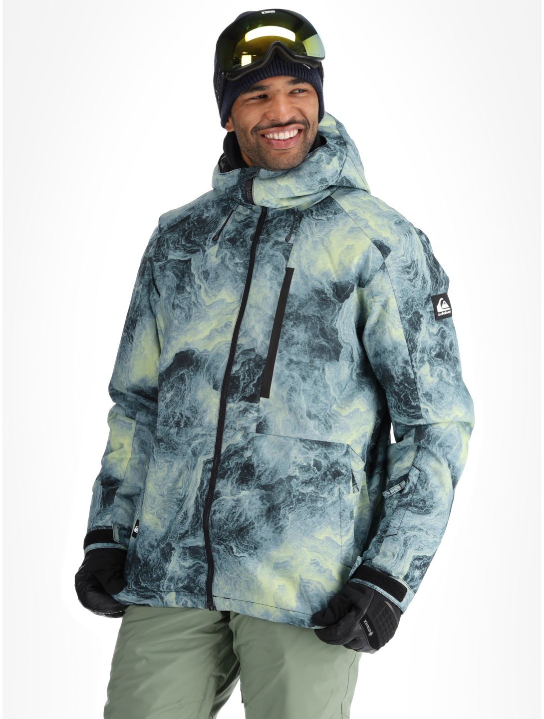 Quiksilver, Mission Printed ski jacket men Space Stone Celery Green green 