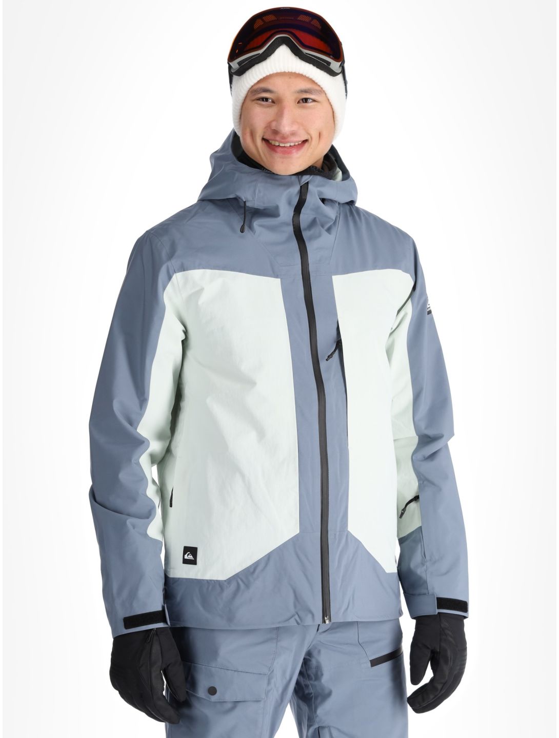 Quiksilver, Muldrow ski jacket men Flint Stone grey, white 