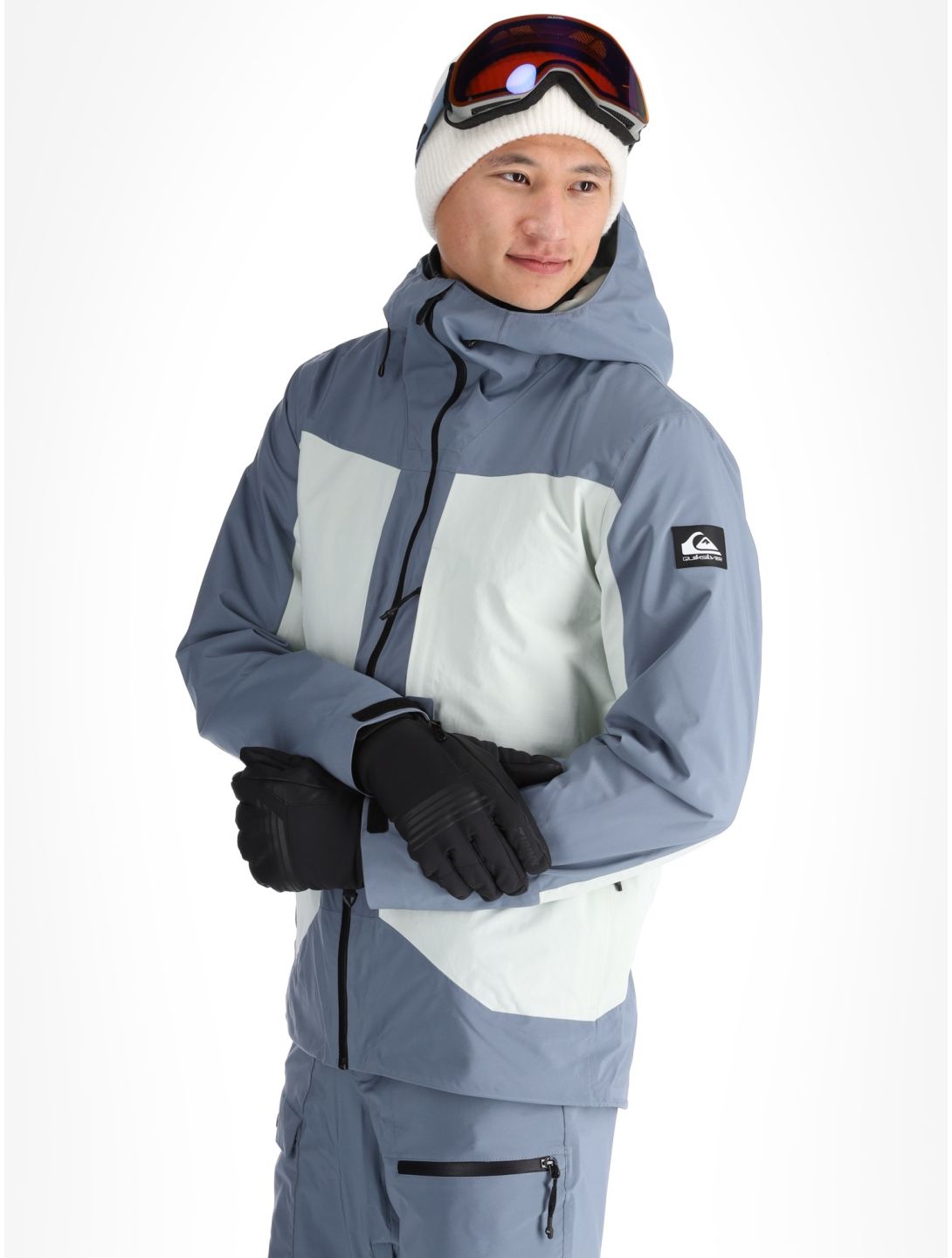 Quiksilver, Muldrow ski jacket men Flint Stone grey, white 