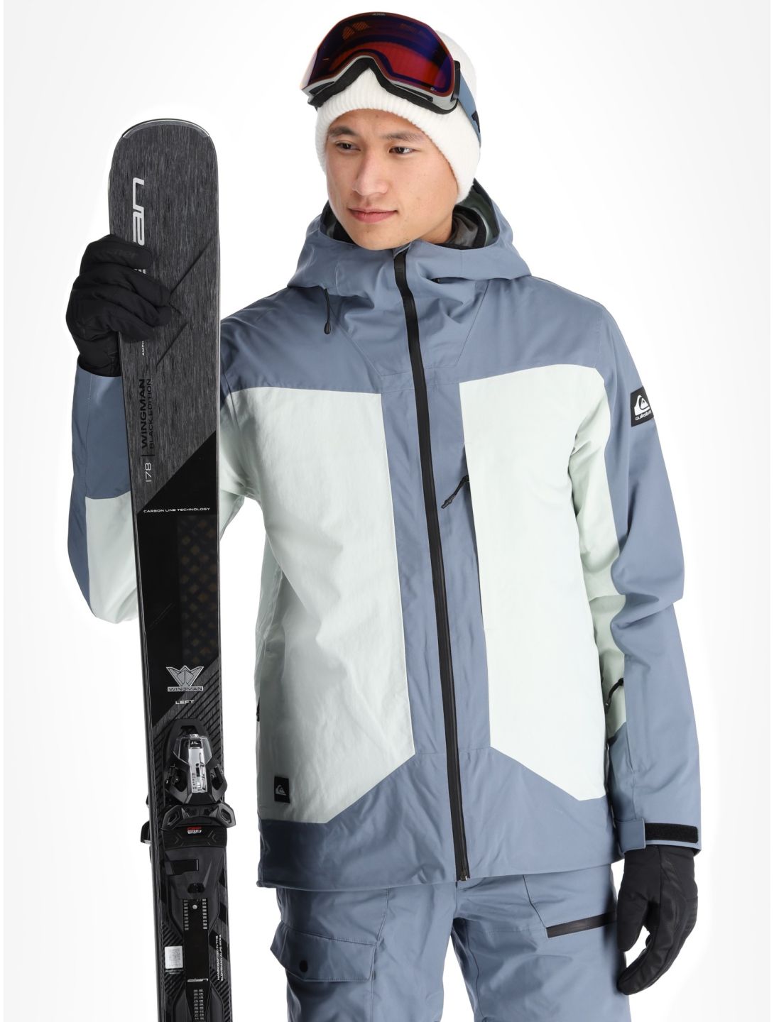 Quiksilver, Muldrow ski jacket men Flint Stone grey, white 