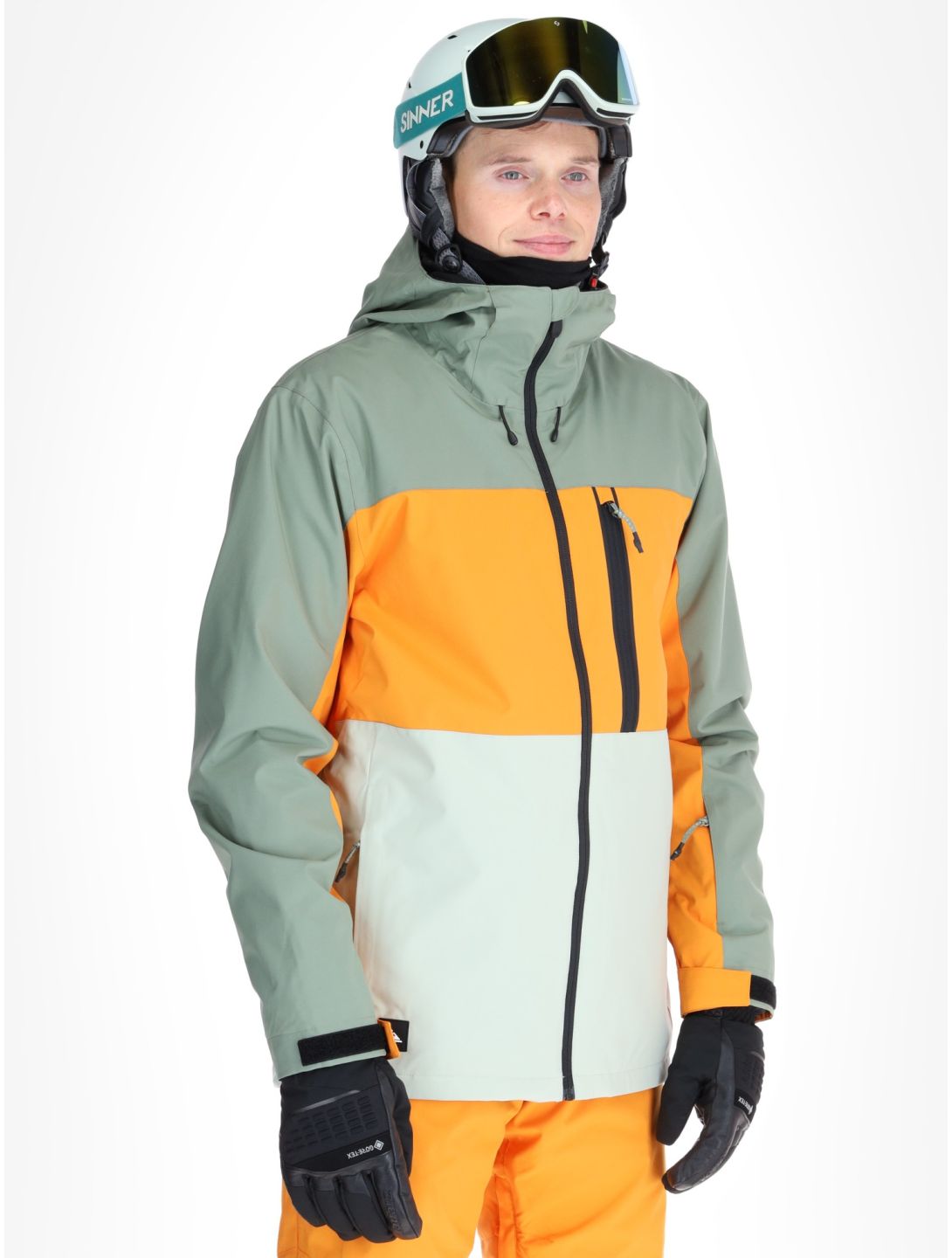 Quiksilver, Sycamore ski jacket men Sea Spray green, orange 