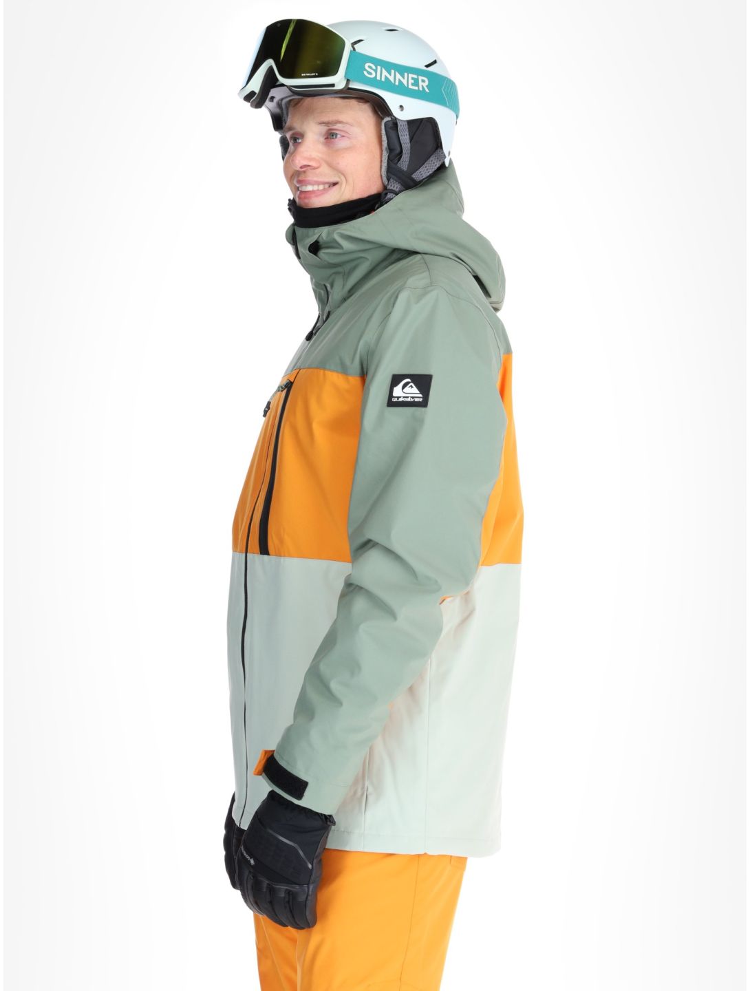 Quiksilver, Sycamore ski jacket men Sea Spray green, orange 