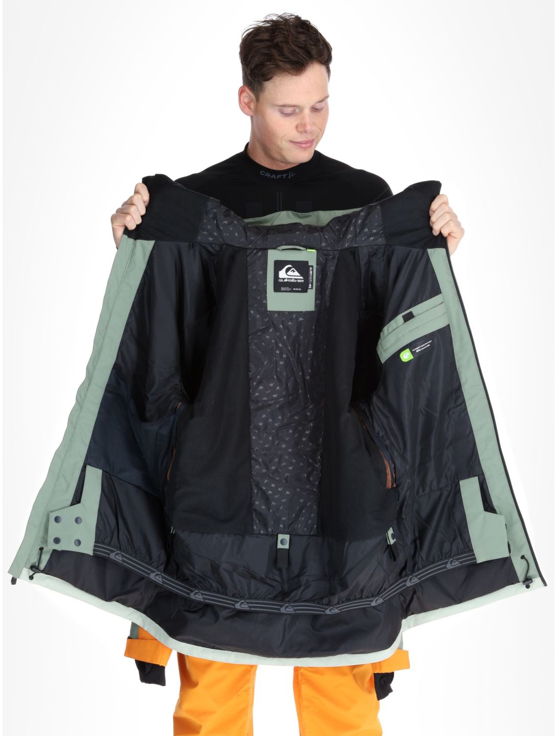 Quiksilver, Sycamore ski jacket men Sea Spray green, orange 