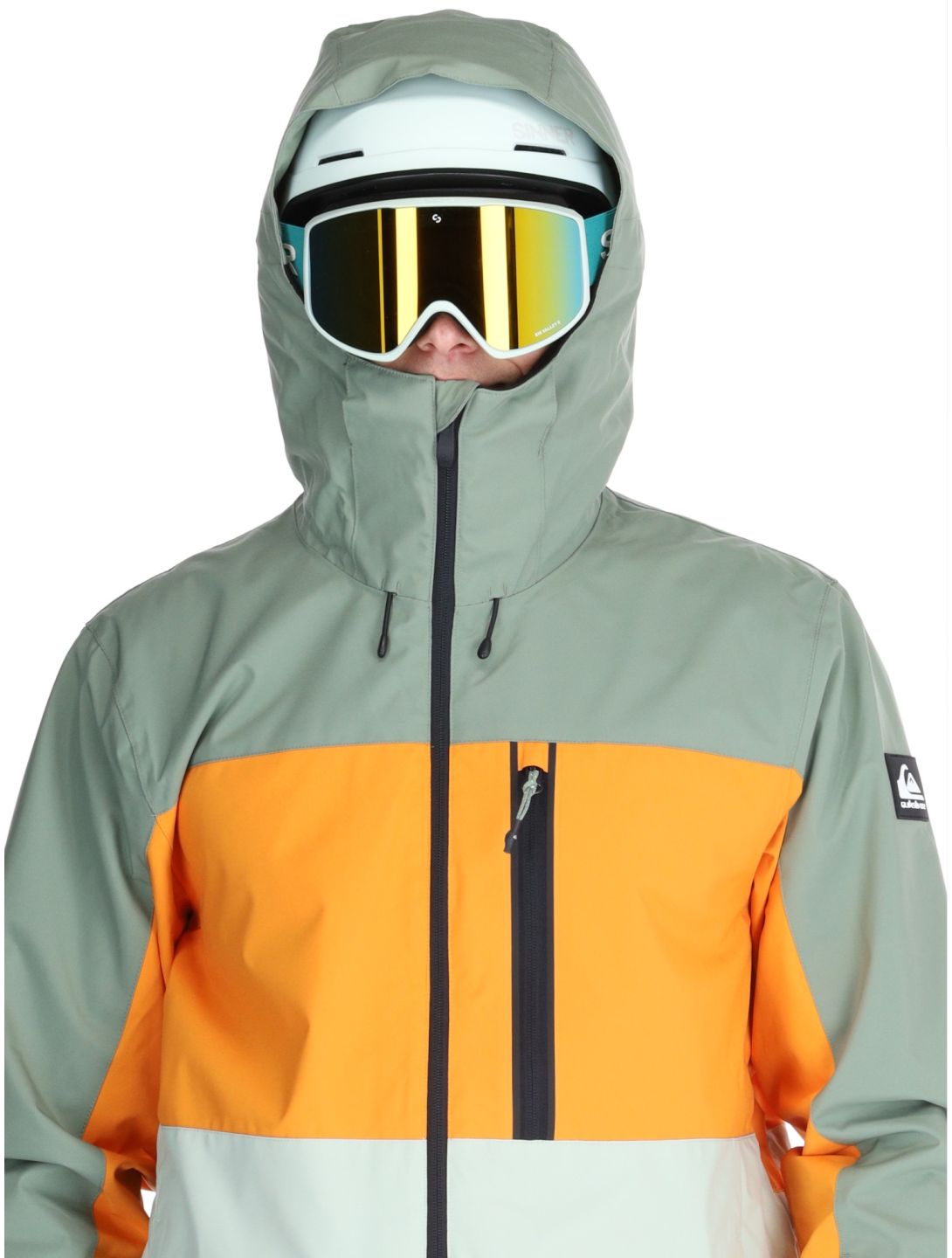 Quiksilver, Sycamore ski jacket men Sea Spray green, orange 