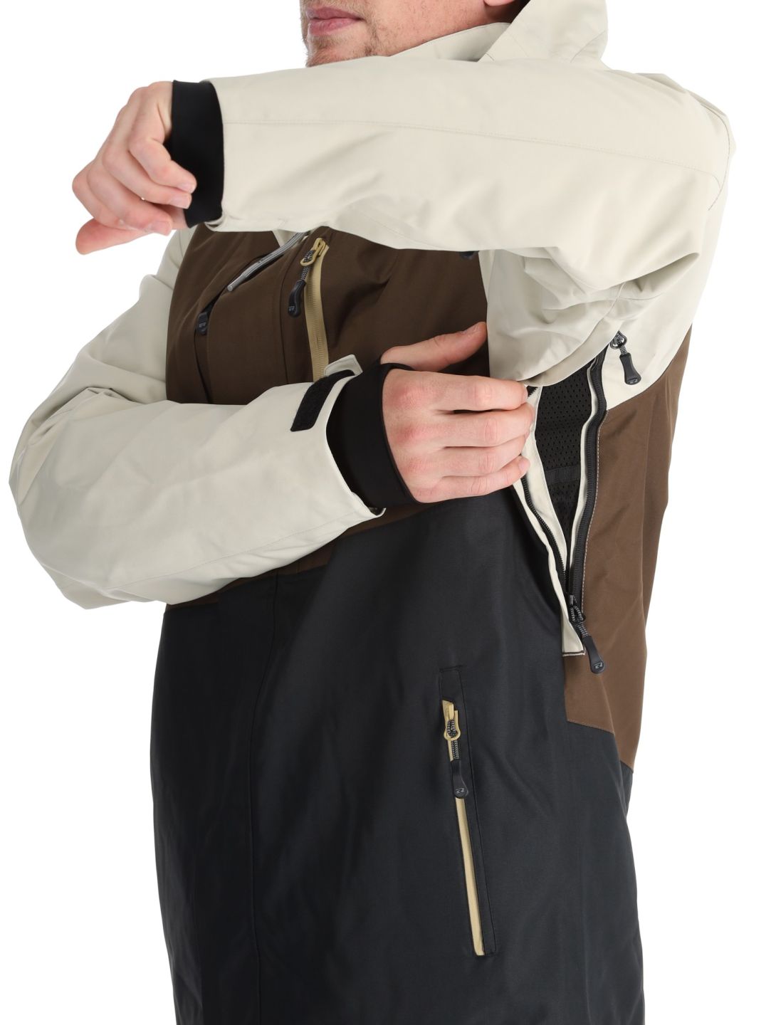 Rehall, Canlaon-R ski jacket men Gravel Stone beige, black, brown 