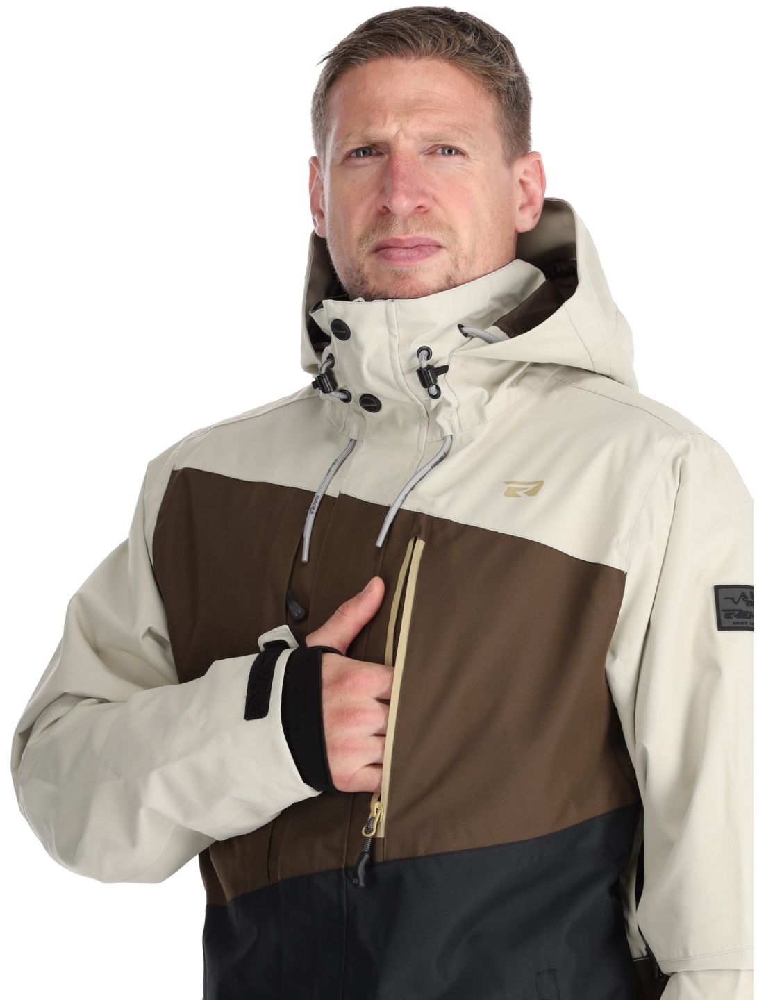 Rehall, Canlaon-R ski jacket men Gravel Stone beige, black, brown 