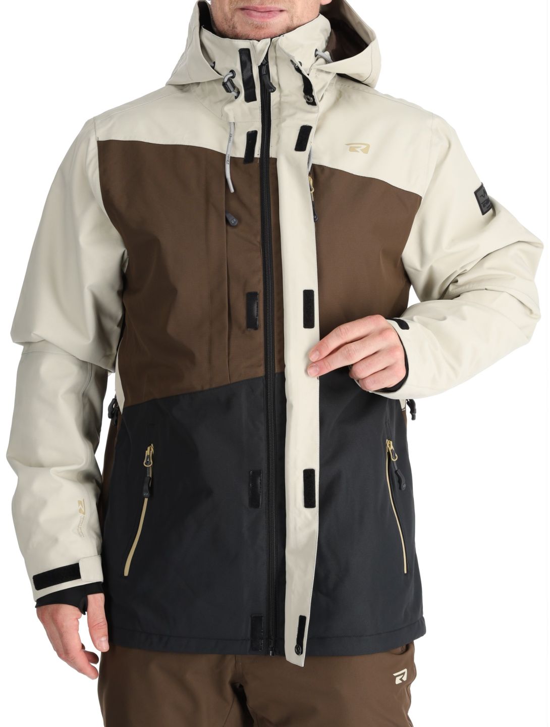 Rehall, Canlaon-R ski jacket men Gravel Stone beige, black, brown 