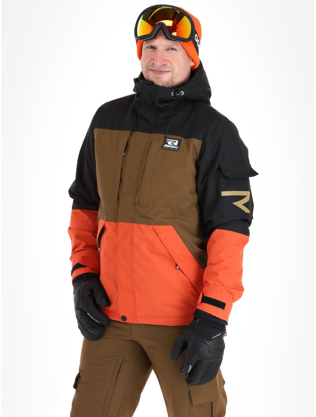 Rehall, Carls-R ski jacket men Rust blue, brown, orange 