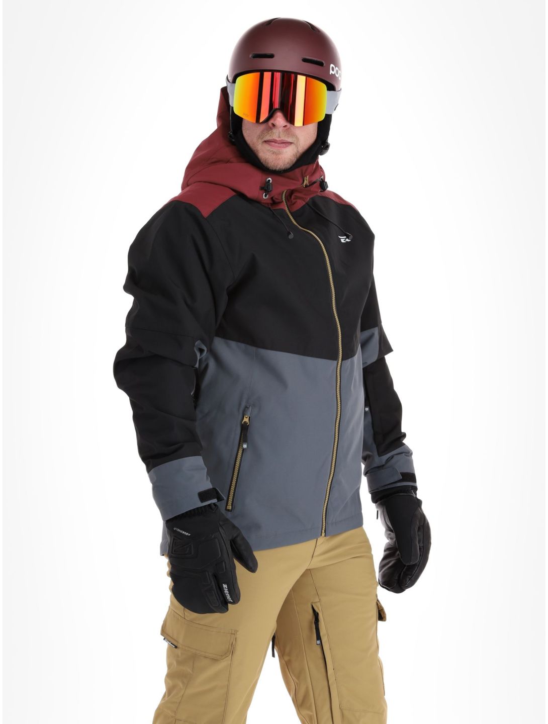 Rehall, Drago-R ski jacket men Oxblood black, grey, red 